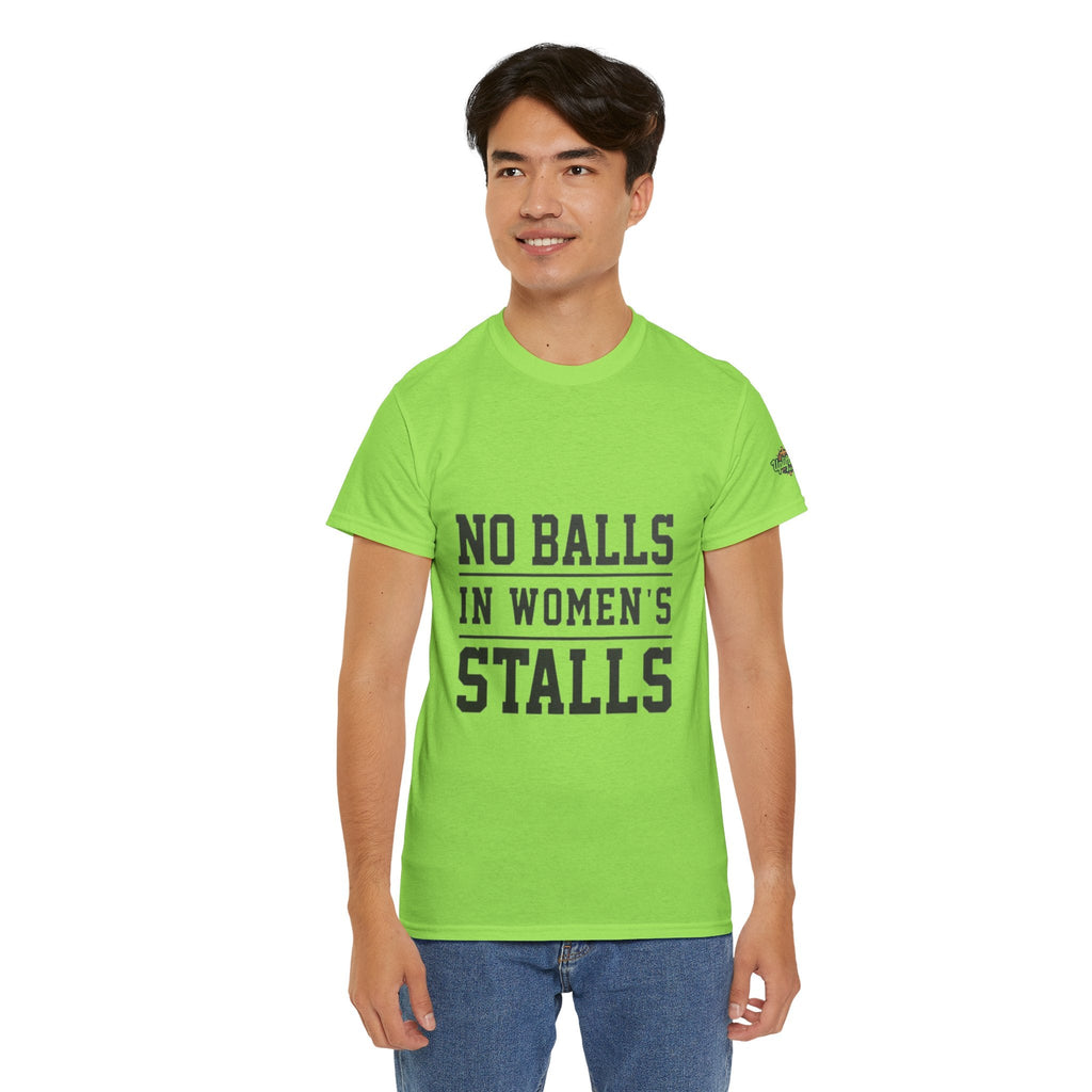 No Balls in Women's Stalls Retro Protest T-Shirt Printify