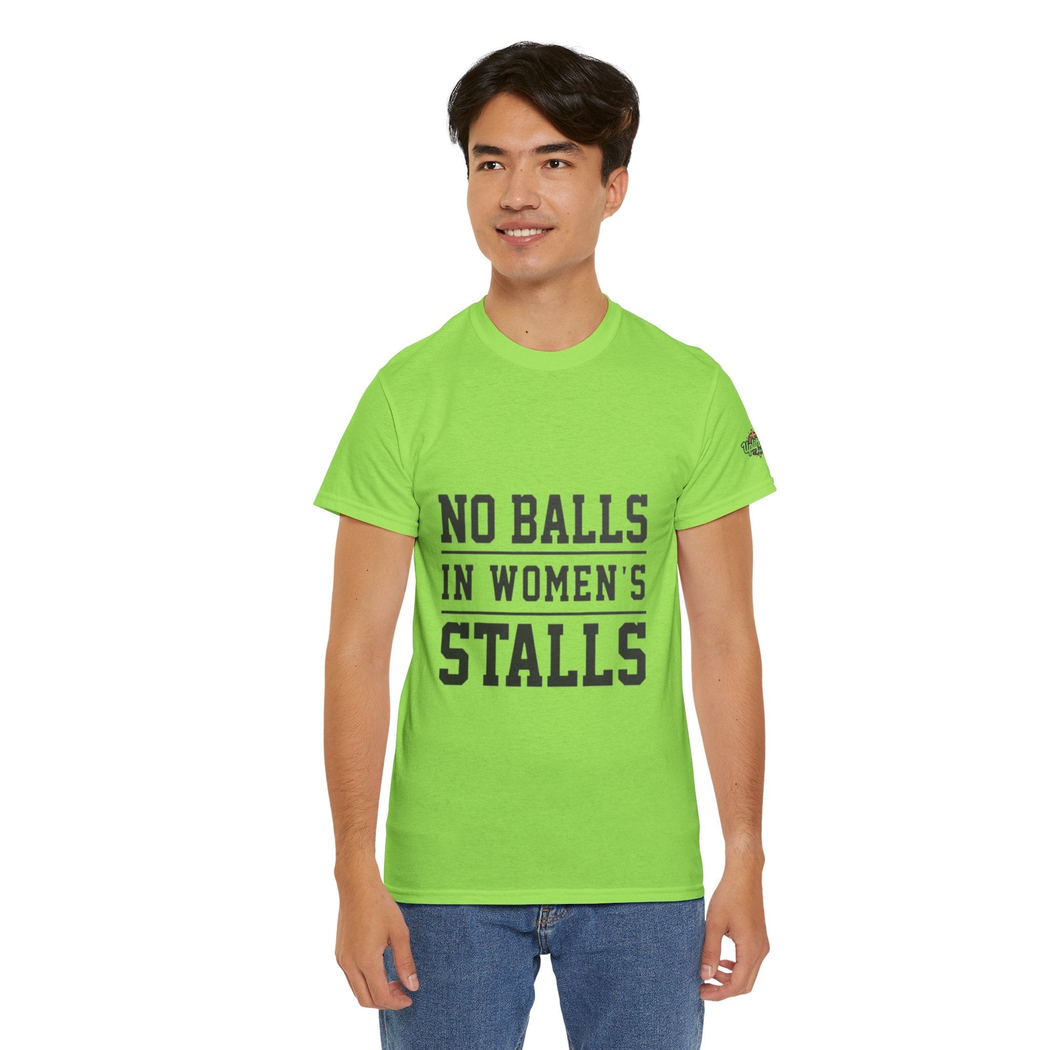 No Balls in Women's Stalls Retro Protest T-Shirt Printify