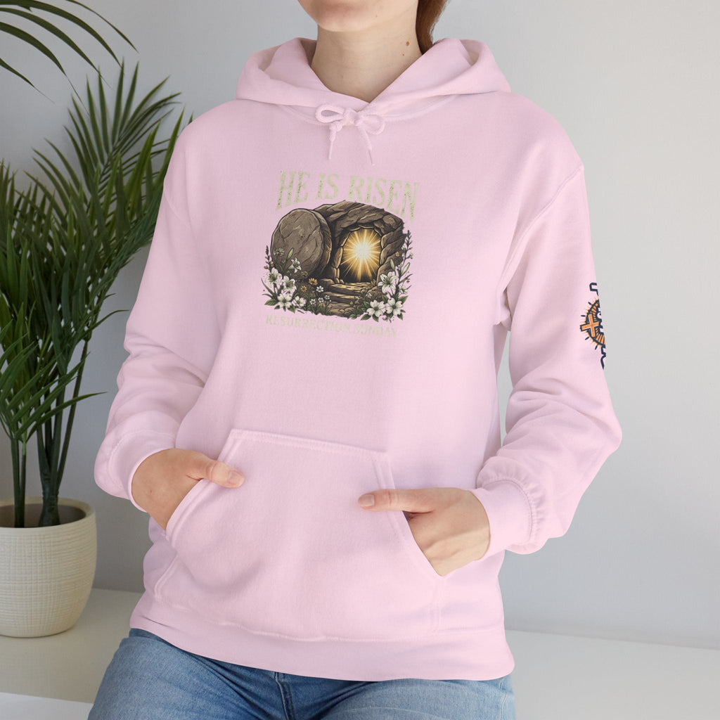 He Is Risen Hoodie — Jesus Christ Resurrection Easter Hoodie Printify