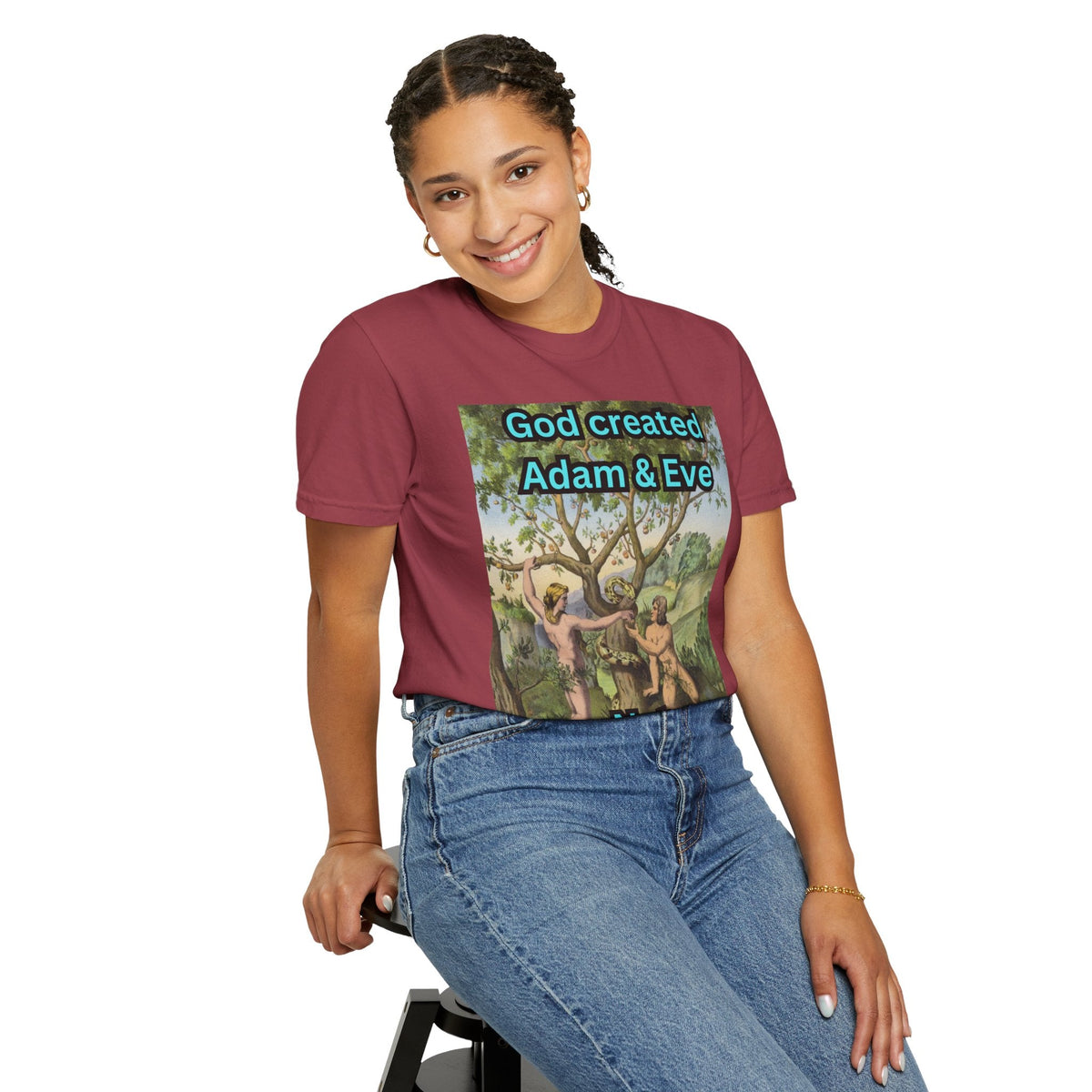 God Created Adam and Eve T-Shirt – Biblical Truth Christian Tee for Bold Faith Printify