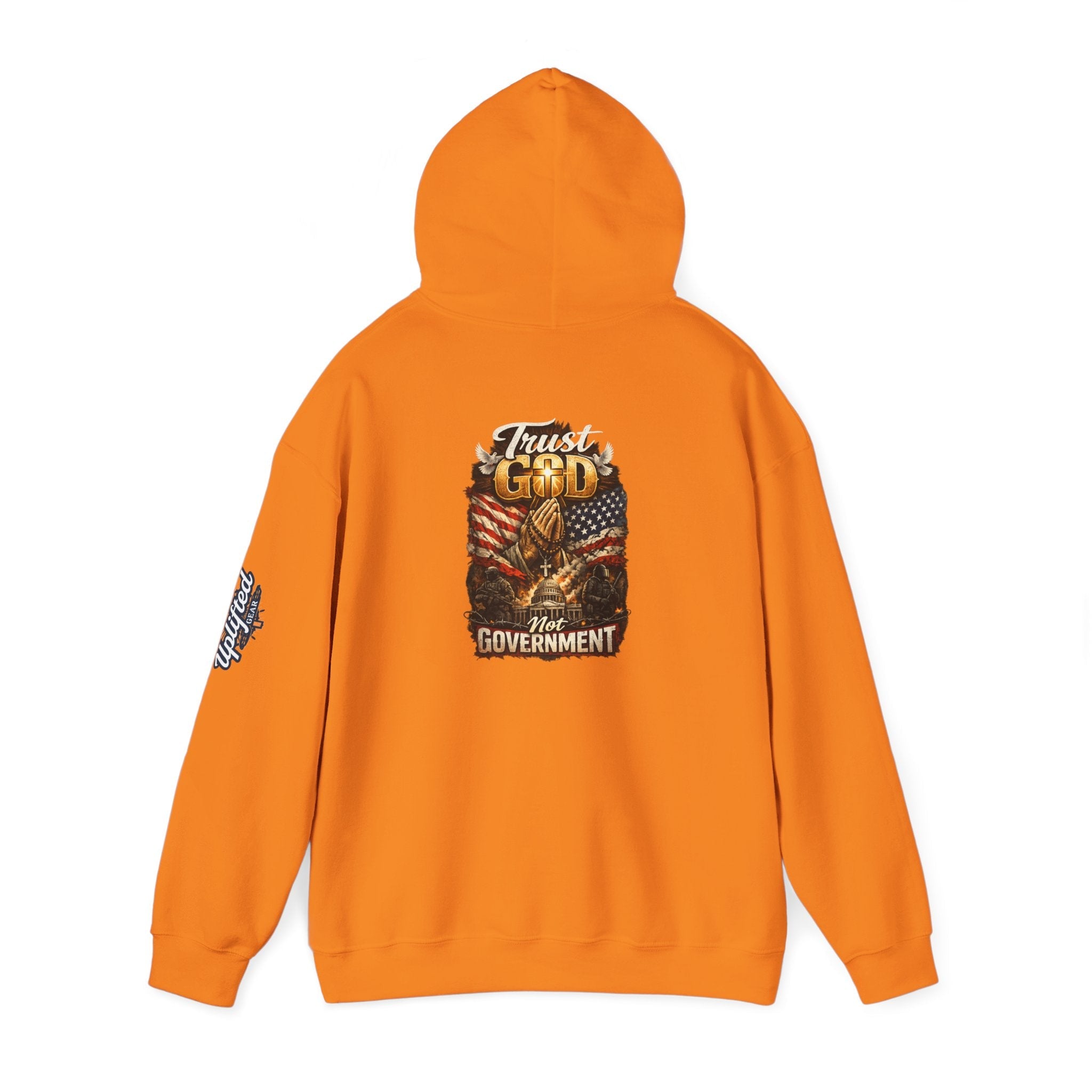 Trust God Not Government Hoodie — Vintage Patriotic Christian Hoodie Printify