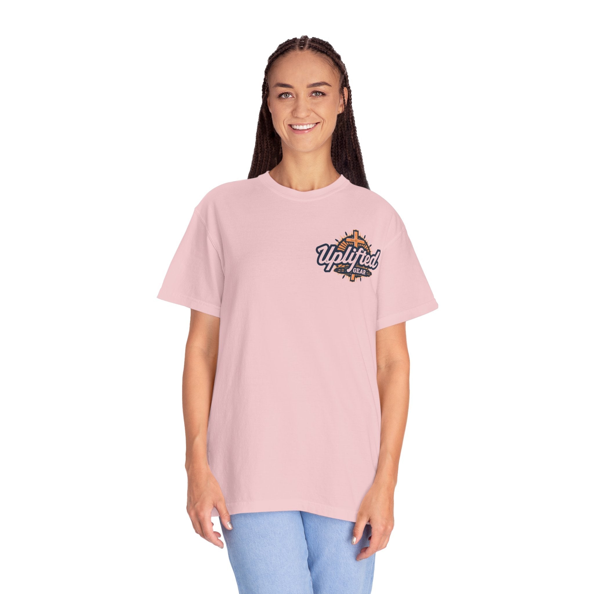 Joy to the World T-shirt – Wreath Earth Nativity Christian Christmas T-shirt for Isaiah 9:6 Holiday Faith & Festive Joy Printify