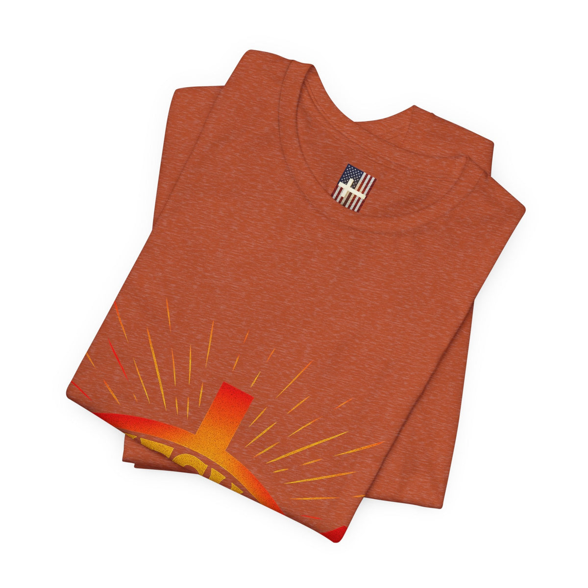 Jesus Ichthys T-shirt – Christian Fish Symbol with Cross & Jesus Inscription T-shirt for Eternal Faith & Streetwear Printify