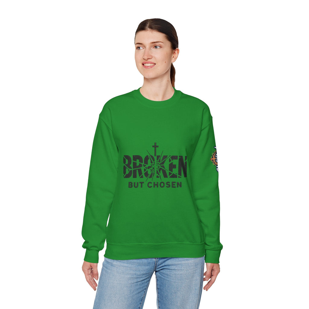 Broken But Chosen Crewneck Sweatshirt Printify