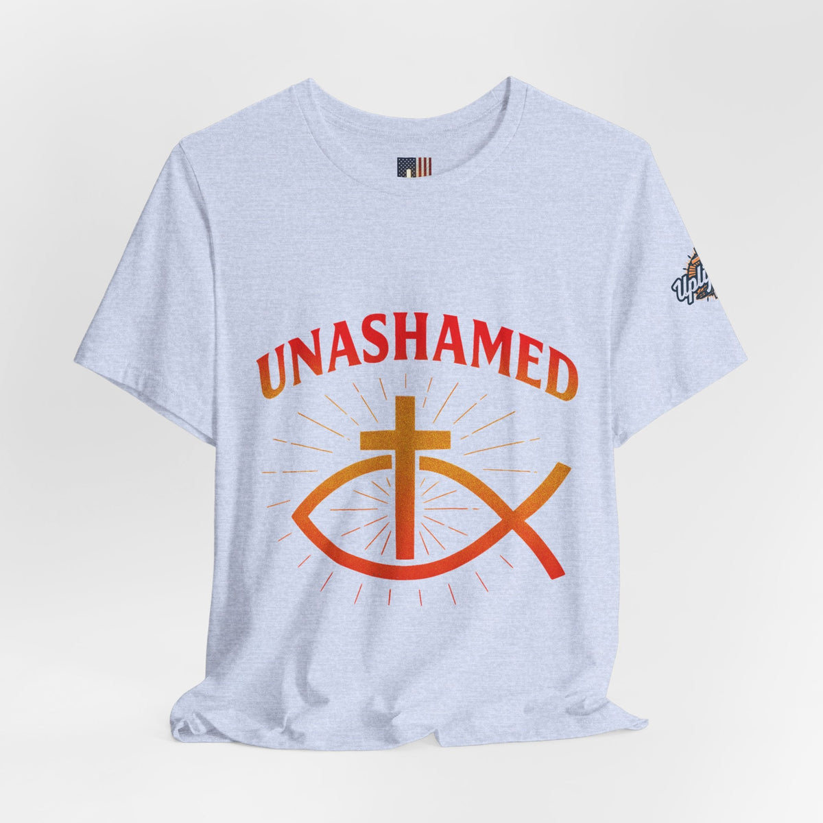 Unashamed T-shirt – Ichthys Jesus Fish & Cross Christian T-shirt for Romans 1:16 Bold Faith Printify