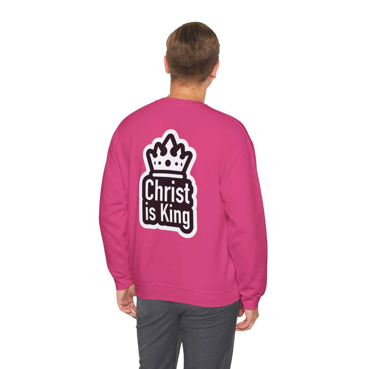 Christ is King Sweatshirt – Bold Crown & Cross Christian Hoodie for Unshakable Faith Printify