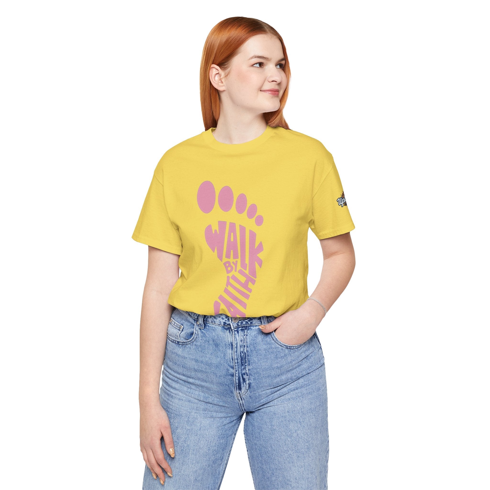 Walk By Faith Footprint T-Shirt Printify