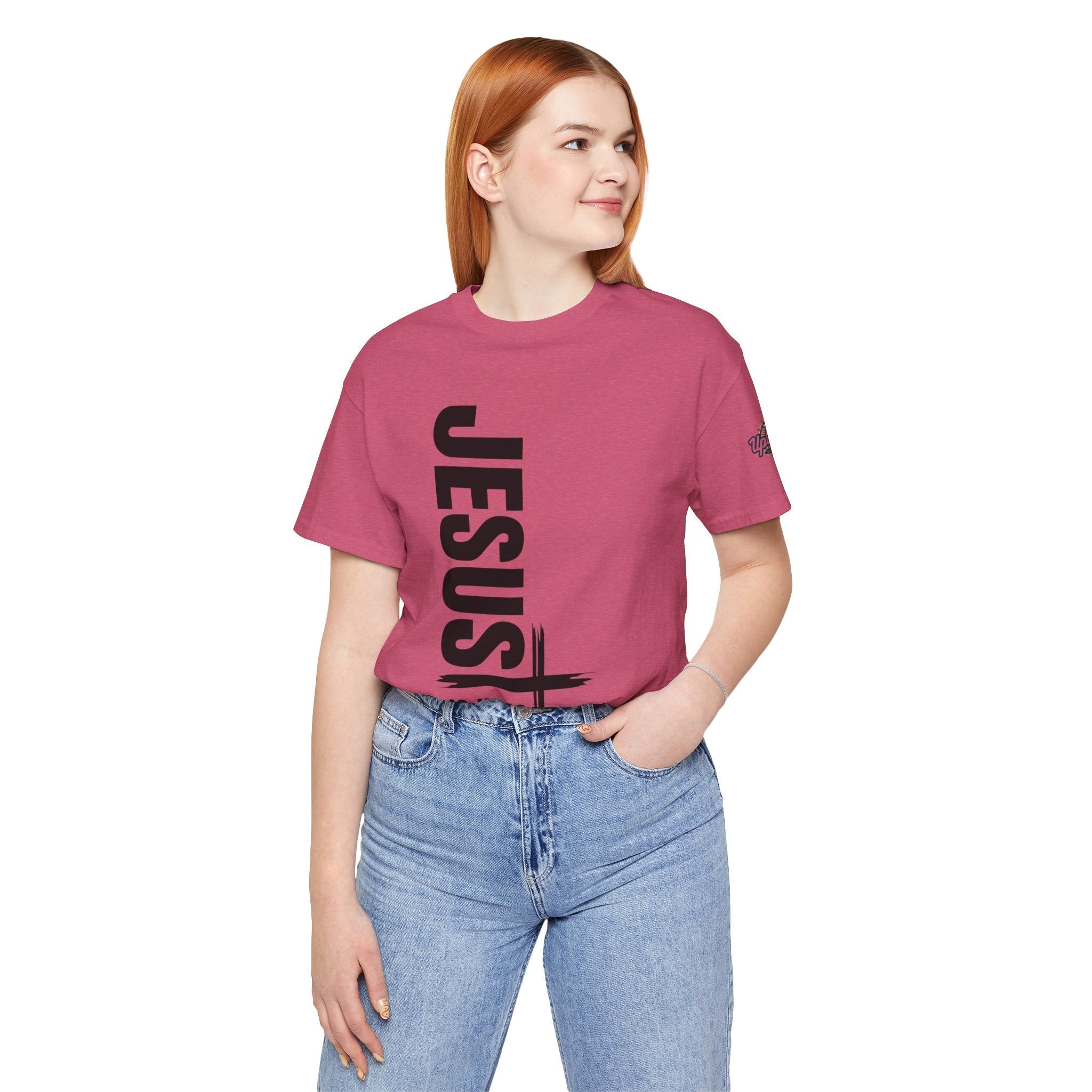 Jesus Is King T-shirt | Modern Typographic Cross Christian T-shirt Printify