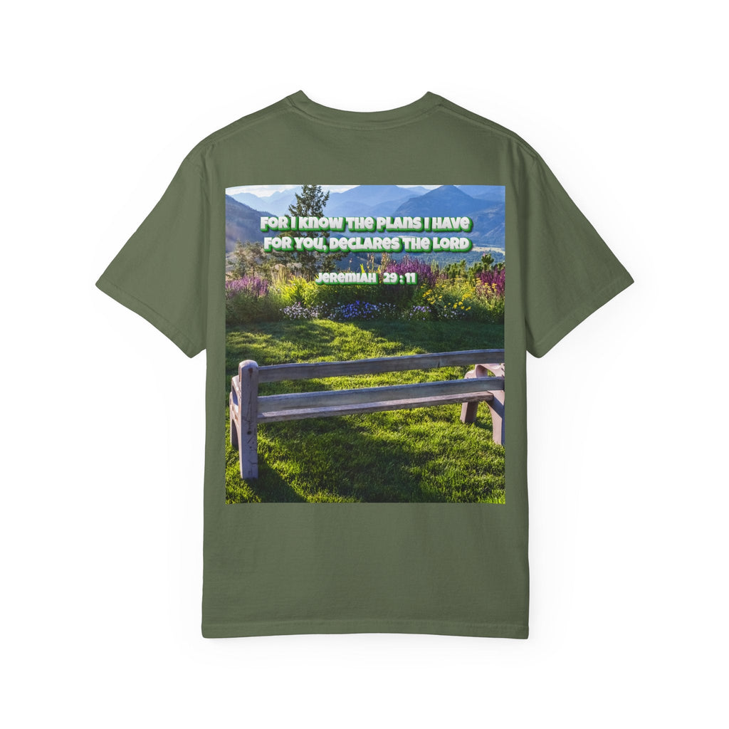 Bible Verse Unisex Garment-Dyed T-shirt  - Jeremiah 29 : 11 Printify