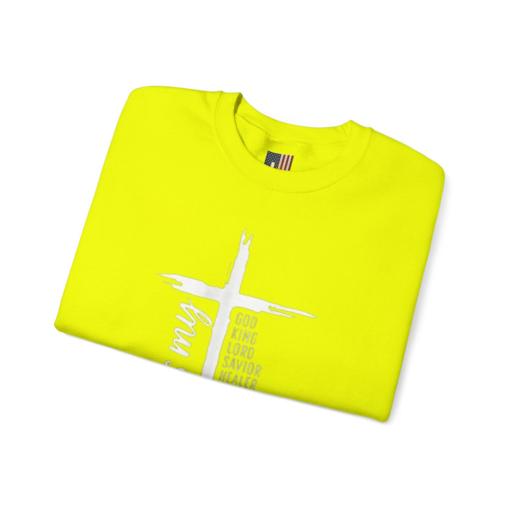Jesus Is My Everything Sweatshirt – Cross List God King Lord Savior Christian Sweatshirt for Total Surrender Faith Printify