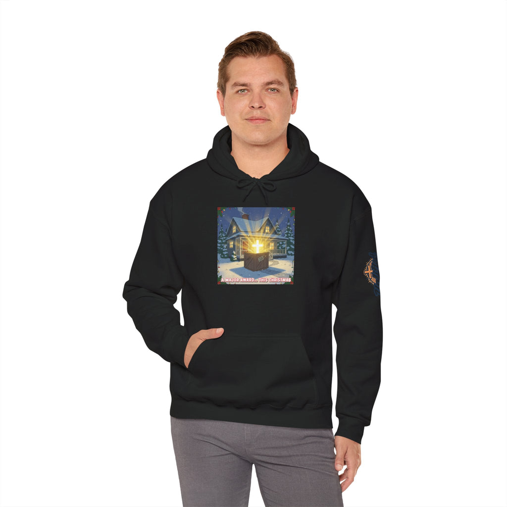 A Major Award This Christmas Hoodie – Fragile Leg Lamp Parody Cross Unboxing Christian Sweatshirt for Hilarious Faith & Holiday Glow Printify