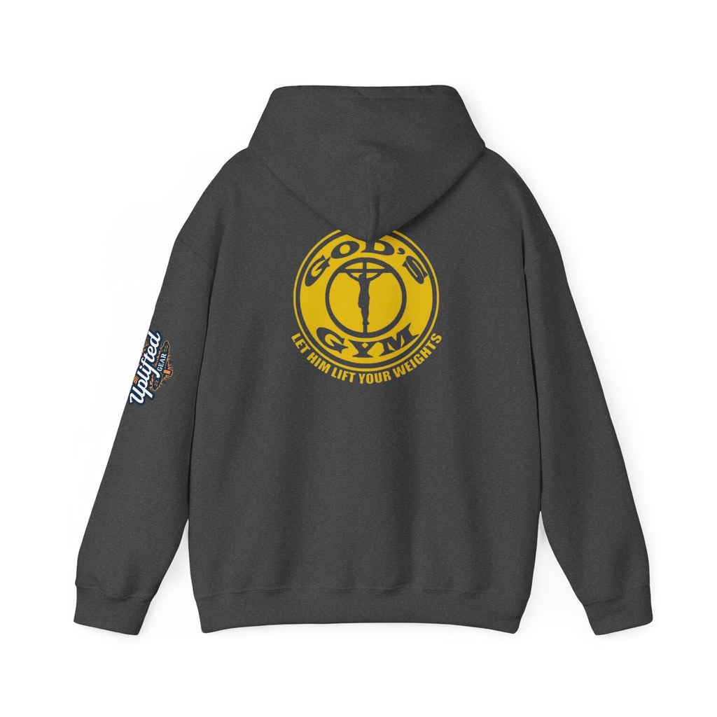 God's Gym Hoodie — "Let Him Lift Your Weights" Christian Fitness Hoodie Printify