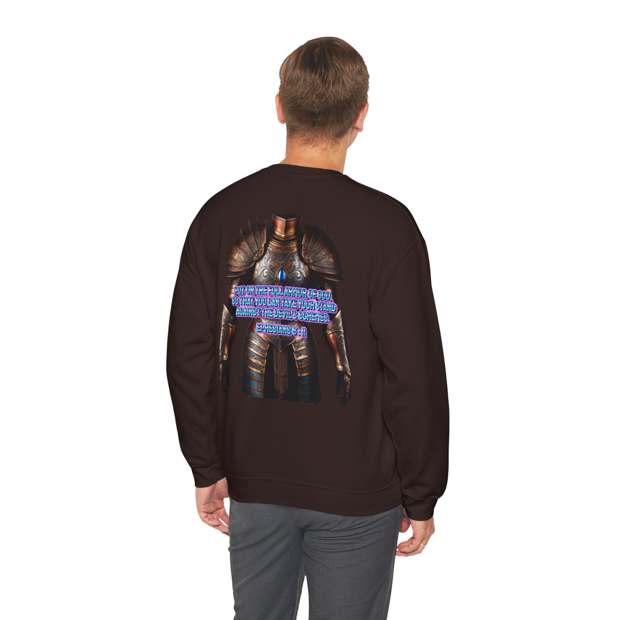 Religious Graphic Armor Of God Design - Unisex Heavy Blend™ Crewneck Sweatshirt Printify