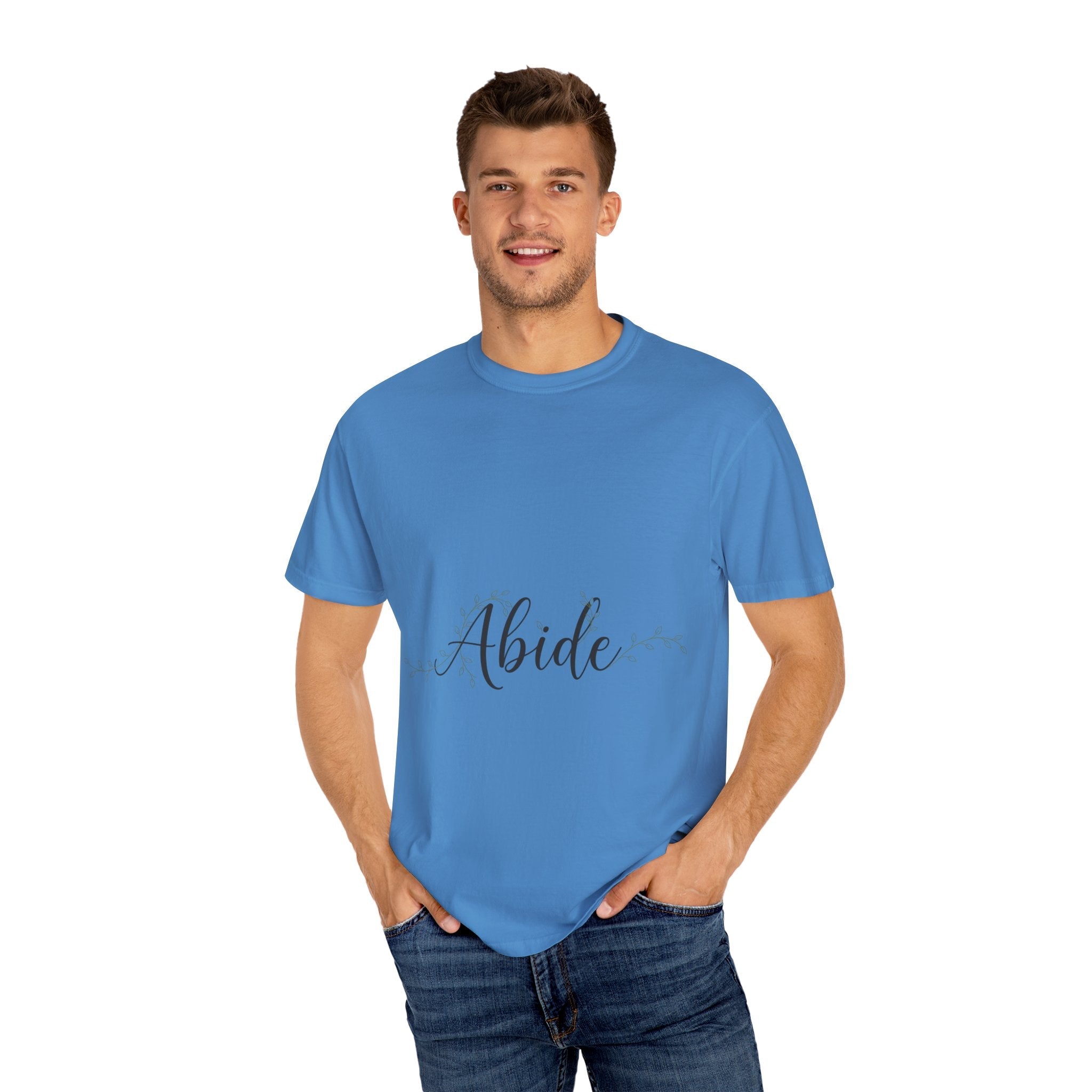 Abide in the Lord T-Shirt – Vine Design Christian Tee for Faithful Hearts Printify