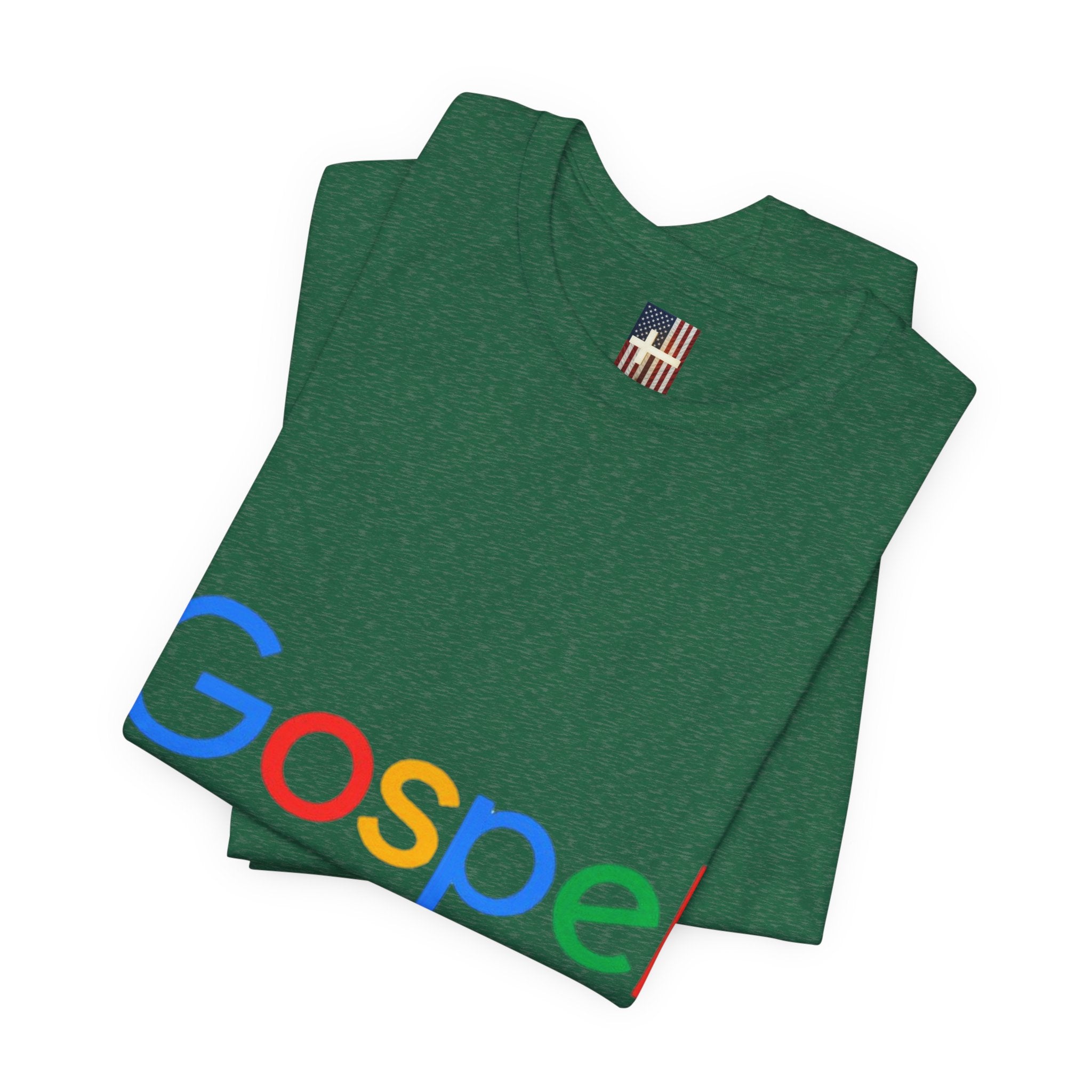 Gospel Graphic Tee — "Gospel" Colorful Logo Christian T-Shirt Printify
