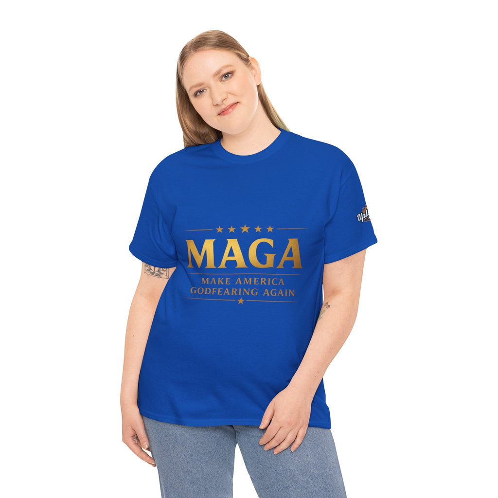 MAGA Gold Letter T-Shirt — "Make America Great Again" Printify