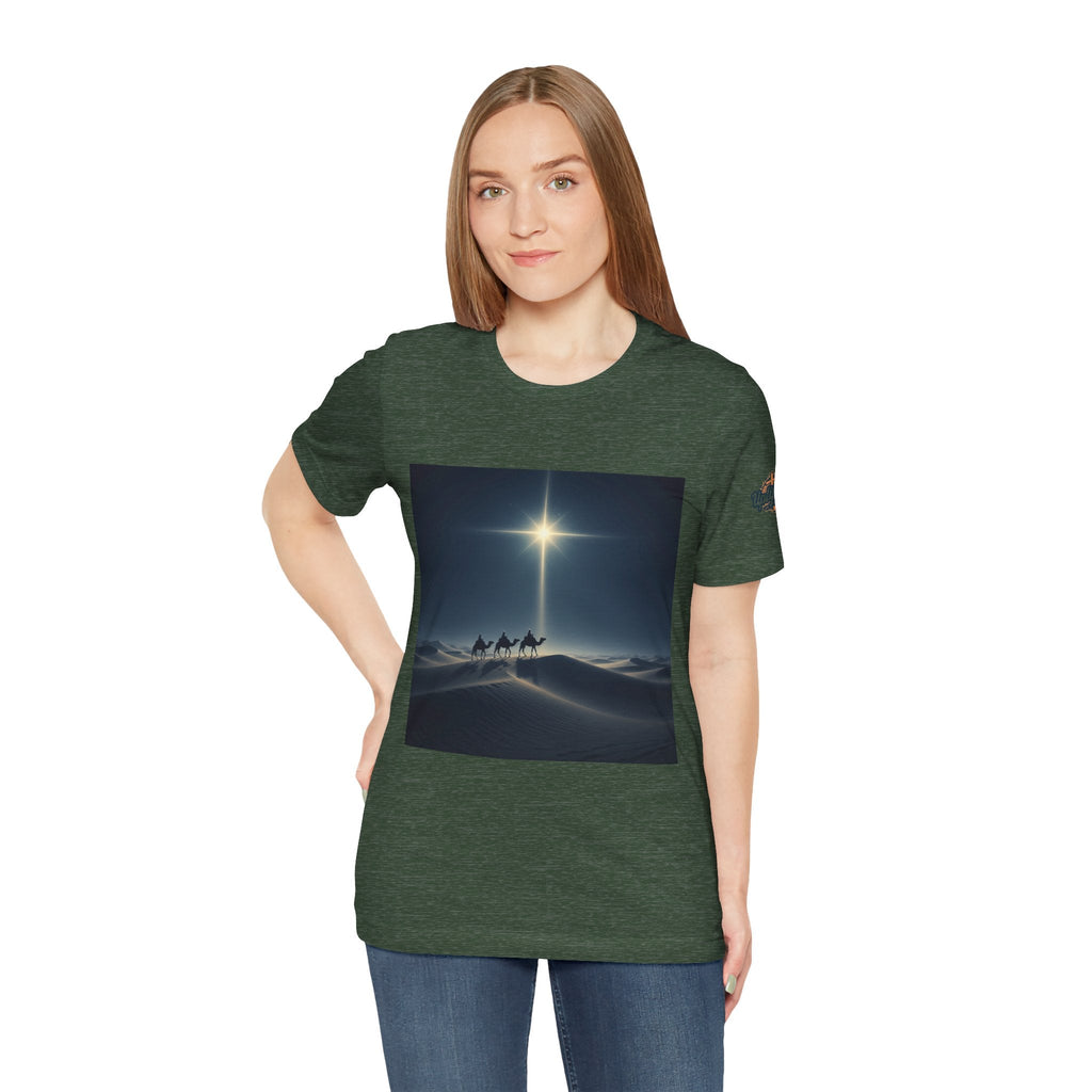 3 Wise Men T-shirt – Magi Camels Nativity Journey Christian Christmas T-shirt for Epiphany Faith & Holy Night Printify