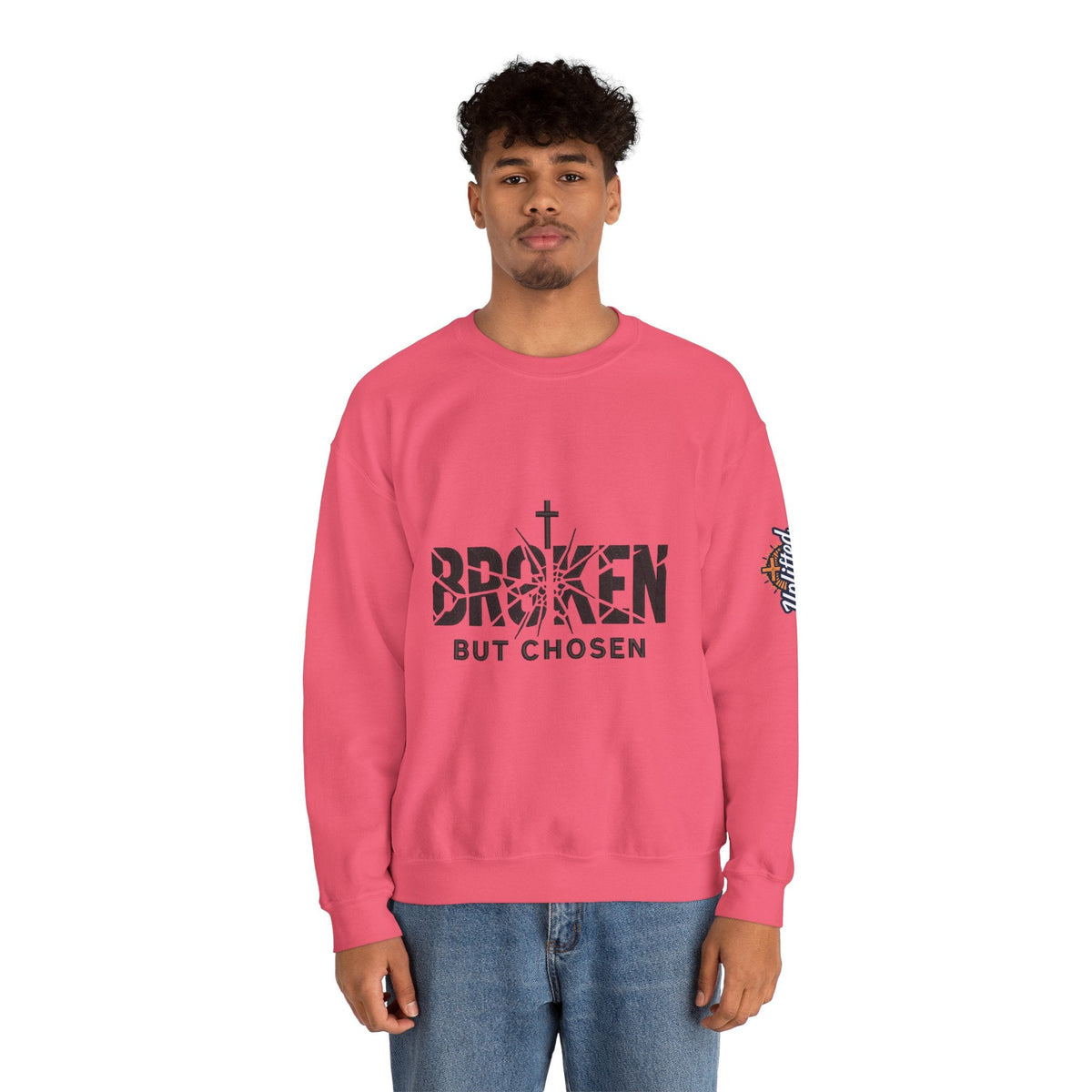 Broken But Chosen Crewneck Sweatshirt Printify