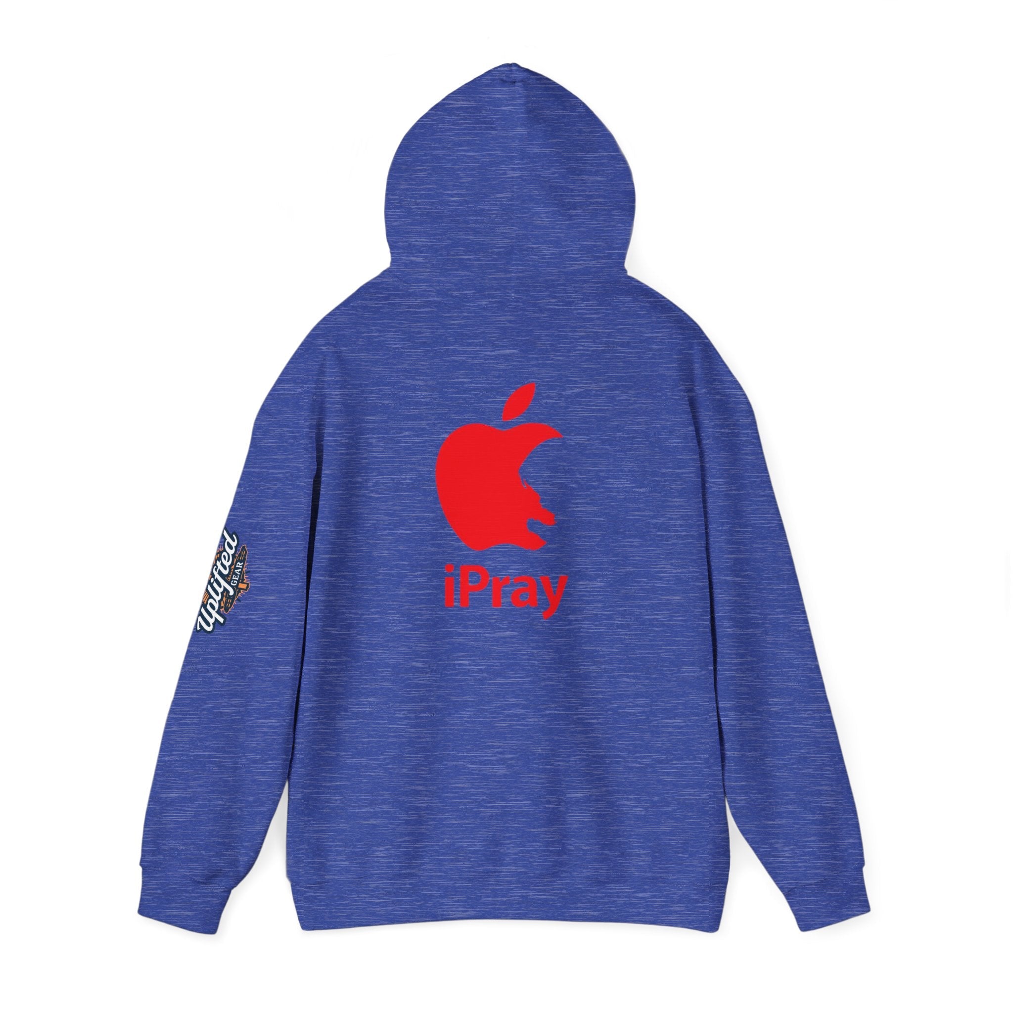 iPray Apple Logo Hoodie — Funny Christian Hoodie (Minimal Red Apple Graphic) Printify