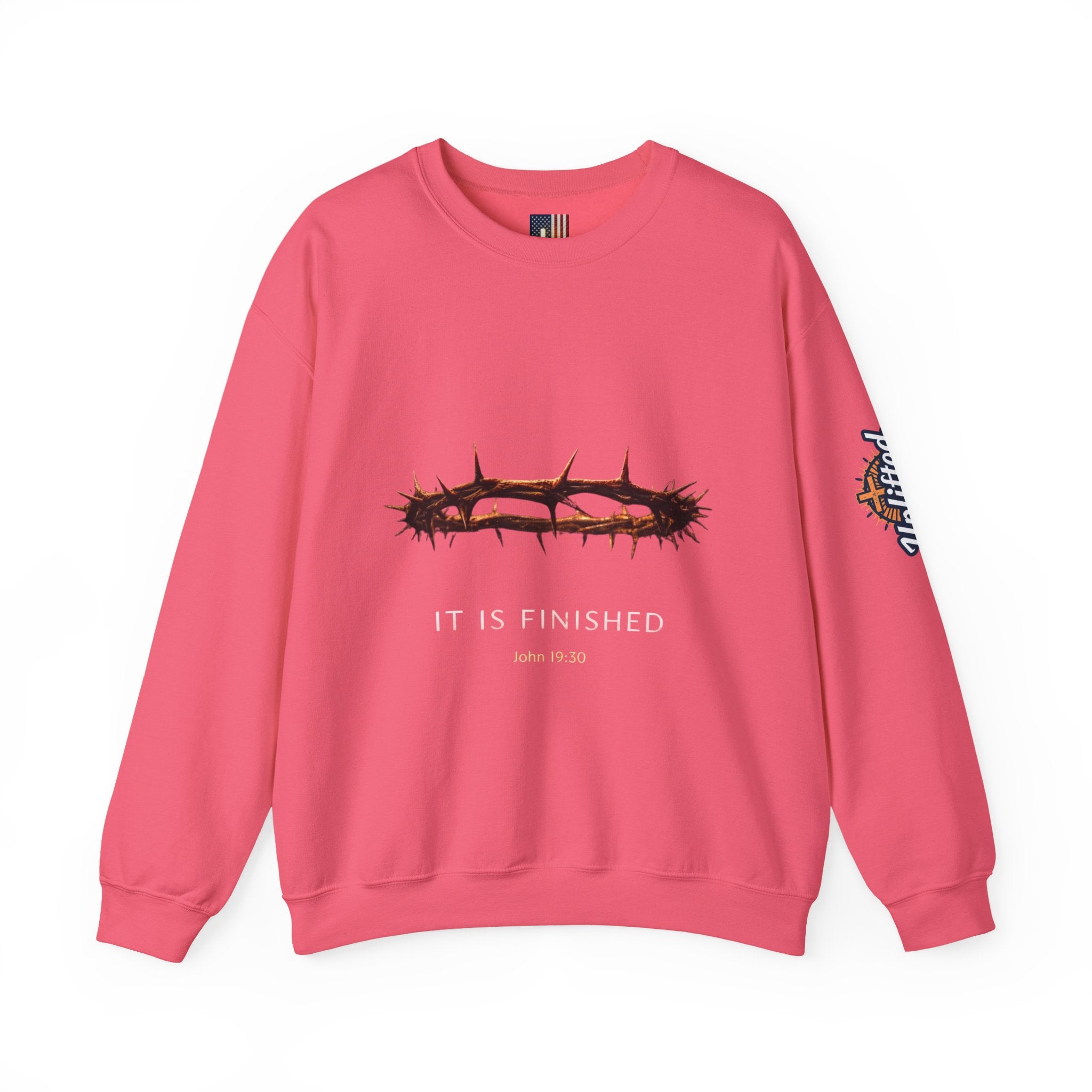It Is Finished Crown of Thorns Sweatshirt — Christian John 19:30 Faith Sweatshirt Printify