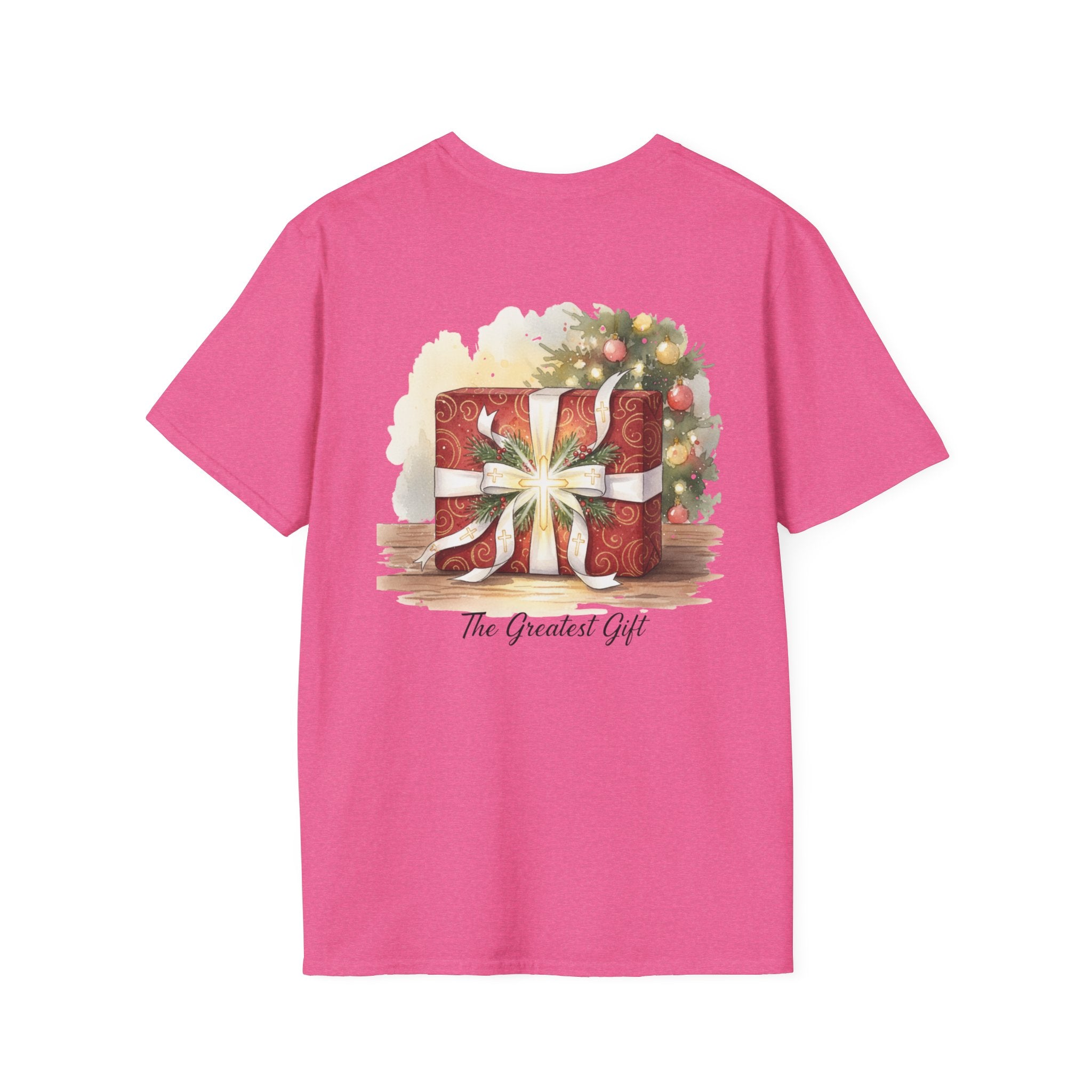 The Greatest Gift T-shirt – Cross Bow Present Christian T-shirt for Christmas Salvation & Eternal Faith Printify