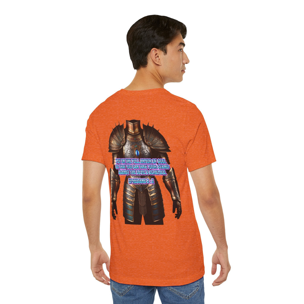 Religious Graphic Tee with Armor Of God Design Unisex Jersey Short Sleeve Tee Printify