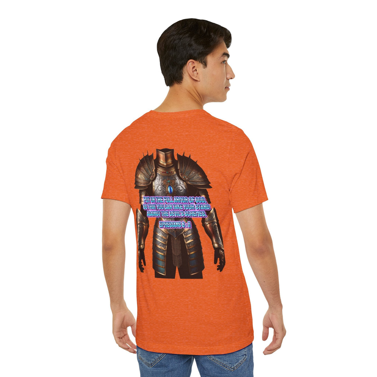 Religious Graphic Tee with Armor Of God Design Unisex Jersey Short Sleeve Tee Printify