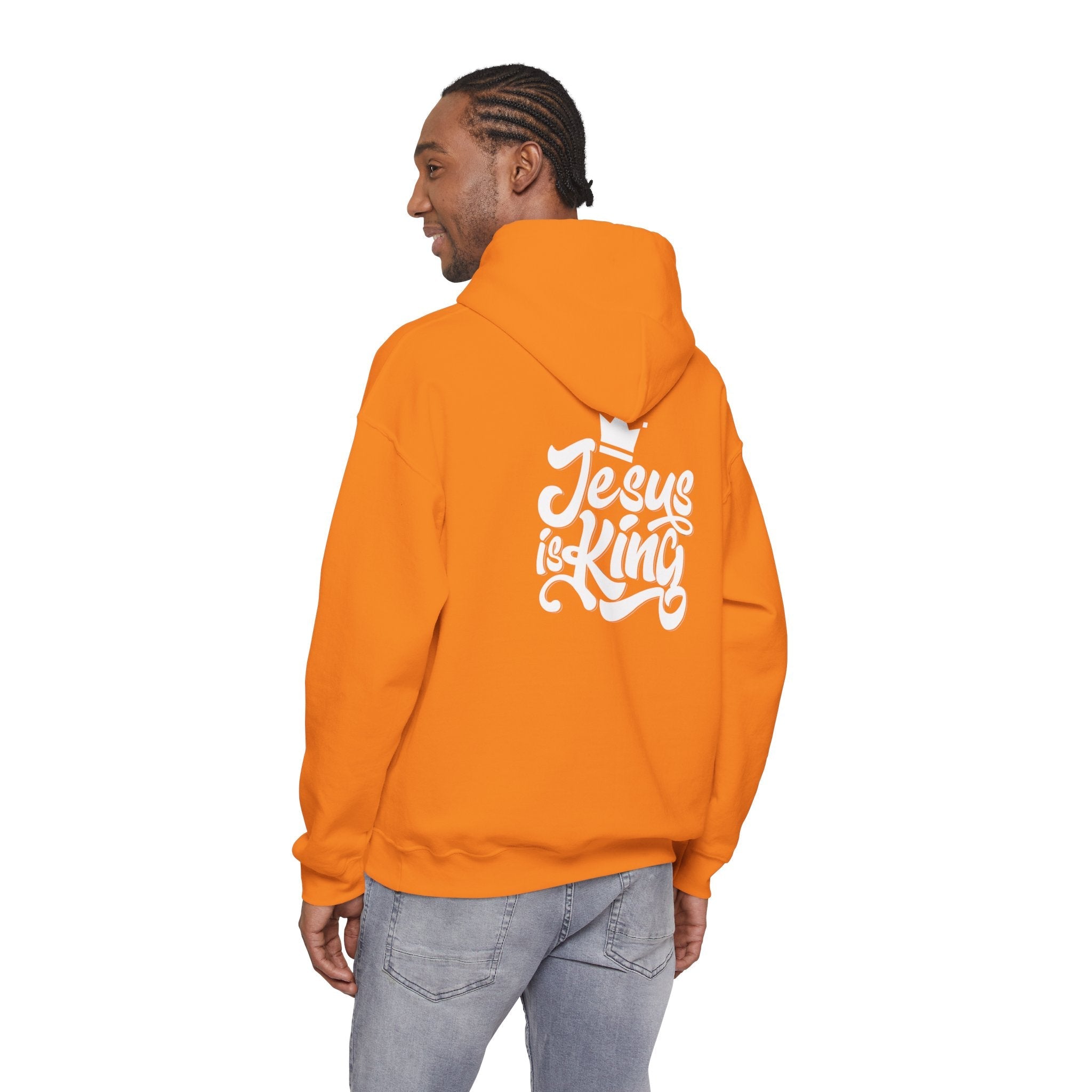 Jesus is King Hoodie – Bold Crown & Cross Christian Sweatshirt for Eternal Reign & Cozy Faith Printify