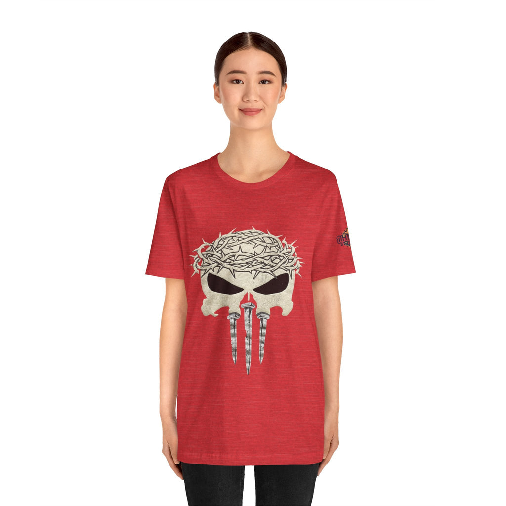 Christian Skull T-shirt - Crown of Thorns & Nails - Warrior Faith T-shirt Printify