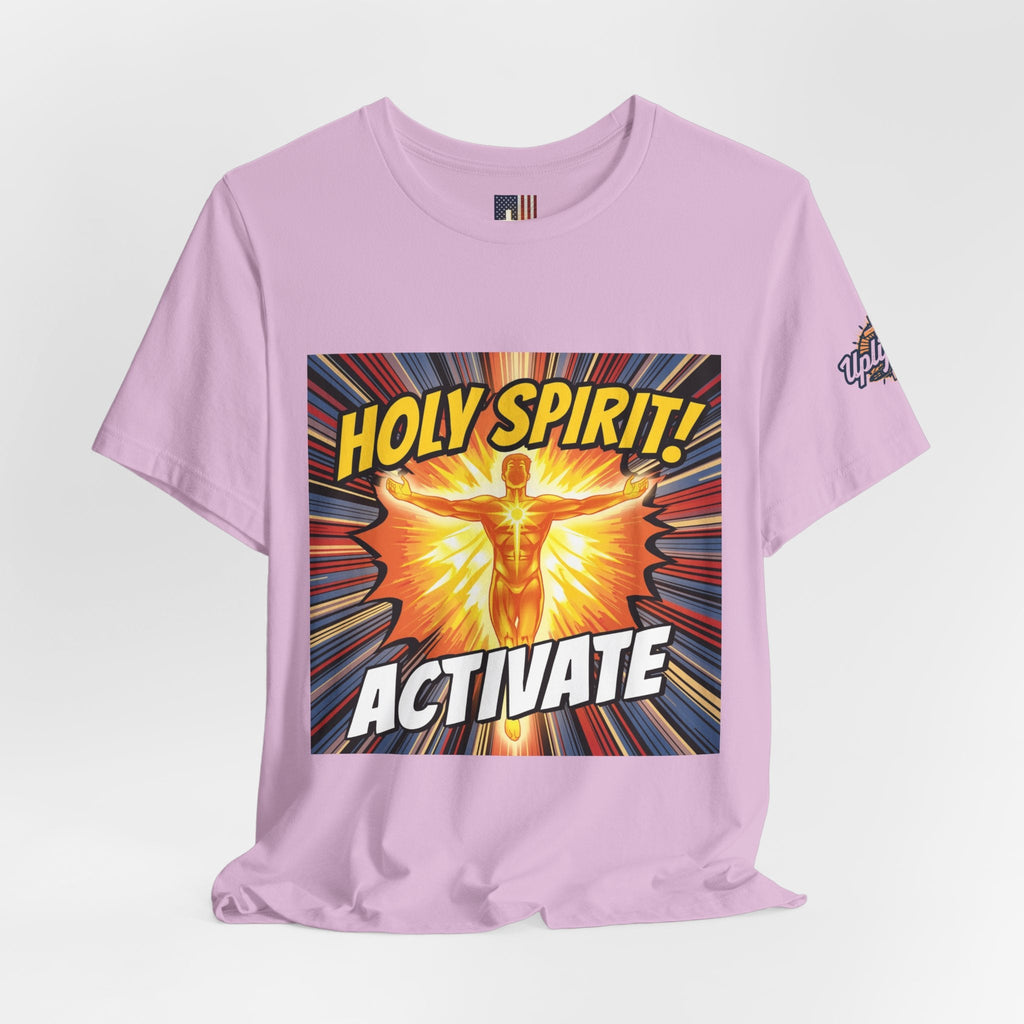 Holy Spirit Activate T-shirt – Superhero Christian T-shirt with Vibrant Power-Up Design for Faith-Fueled Boldness Printify