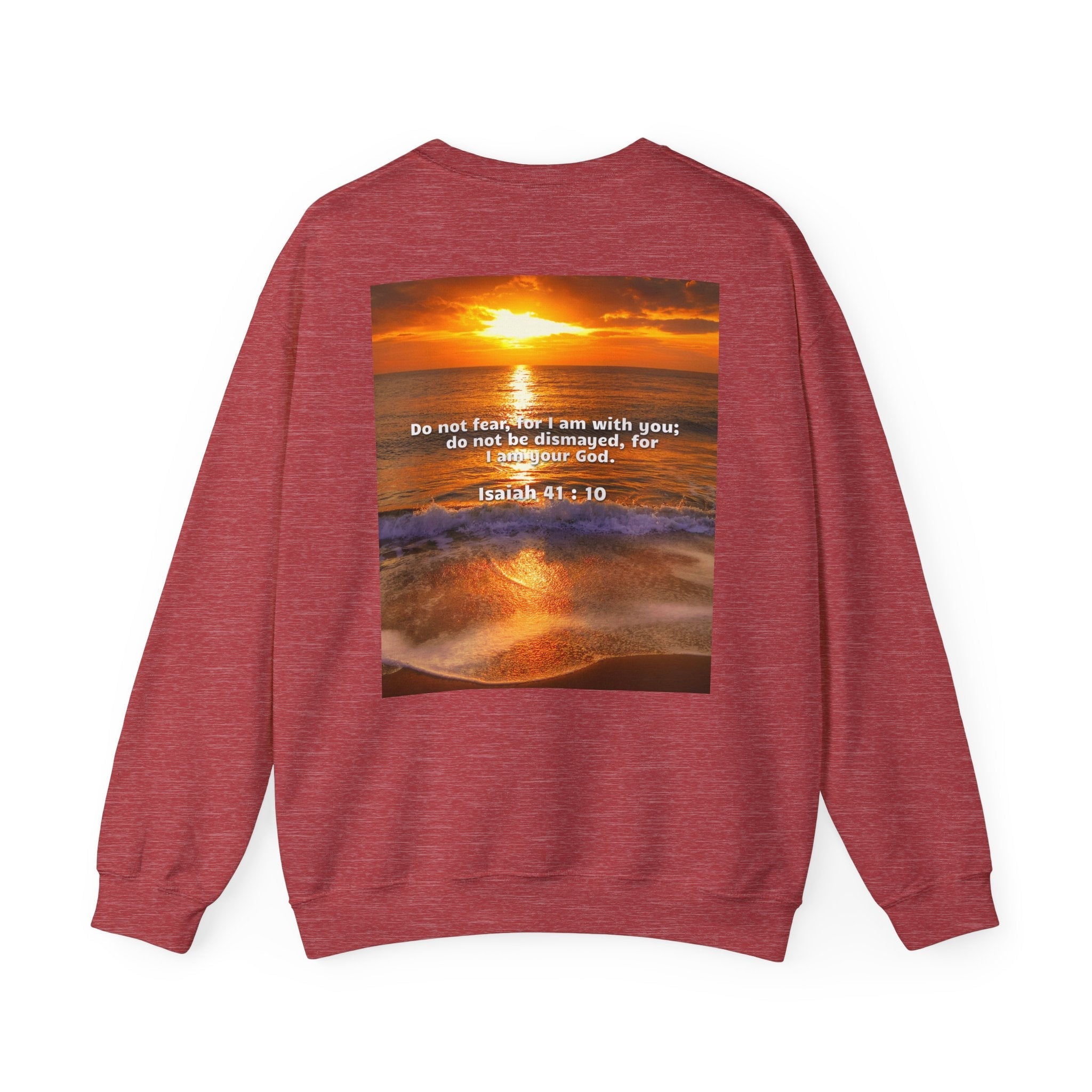 Bible Verse Unisex Heavy Blend™ Crewneck Sweatshirt - Isaiah 41 : 10 Printify