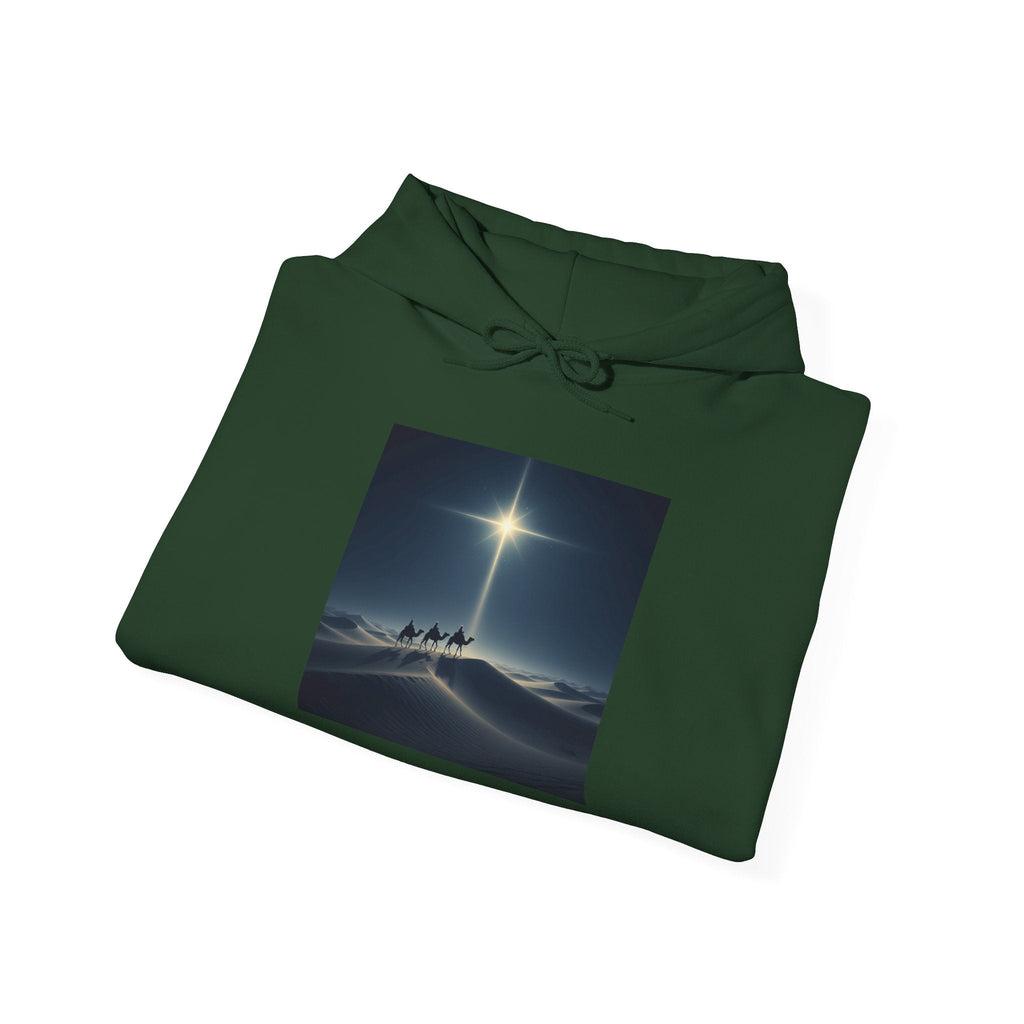 3 Wise Men Hoodie – Magi Camels Nativity Journey Christian Christmas Sweatshirt for Epiphany Faith & Holy Night Printify