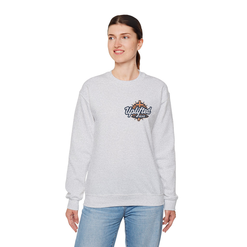 Walk by Faith, Not by Sight Sweatshirt – Moonlit Footprints Christian Sweatshirt for Cozy Nights Printify