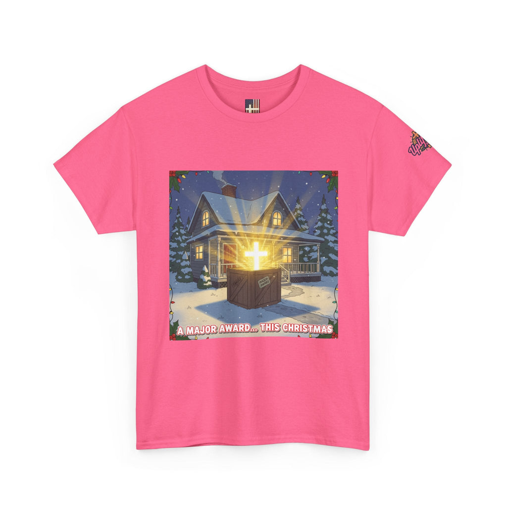 A Major Award This Christmas T-shirt – Fragile Leg Lamp Parody Cross Unboxing Christian T-shirt for Hilarious Faith & Holiday Glow Printify