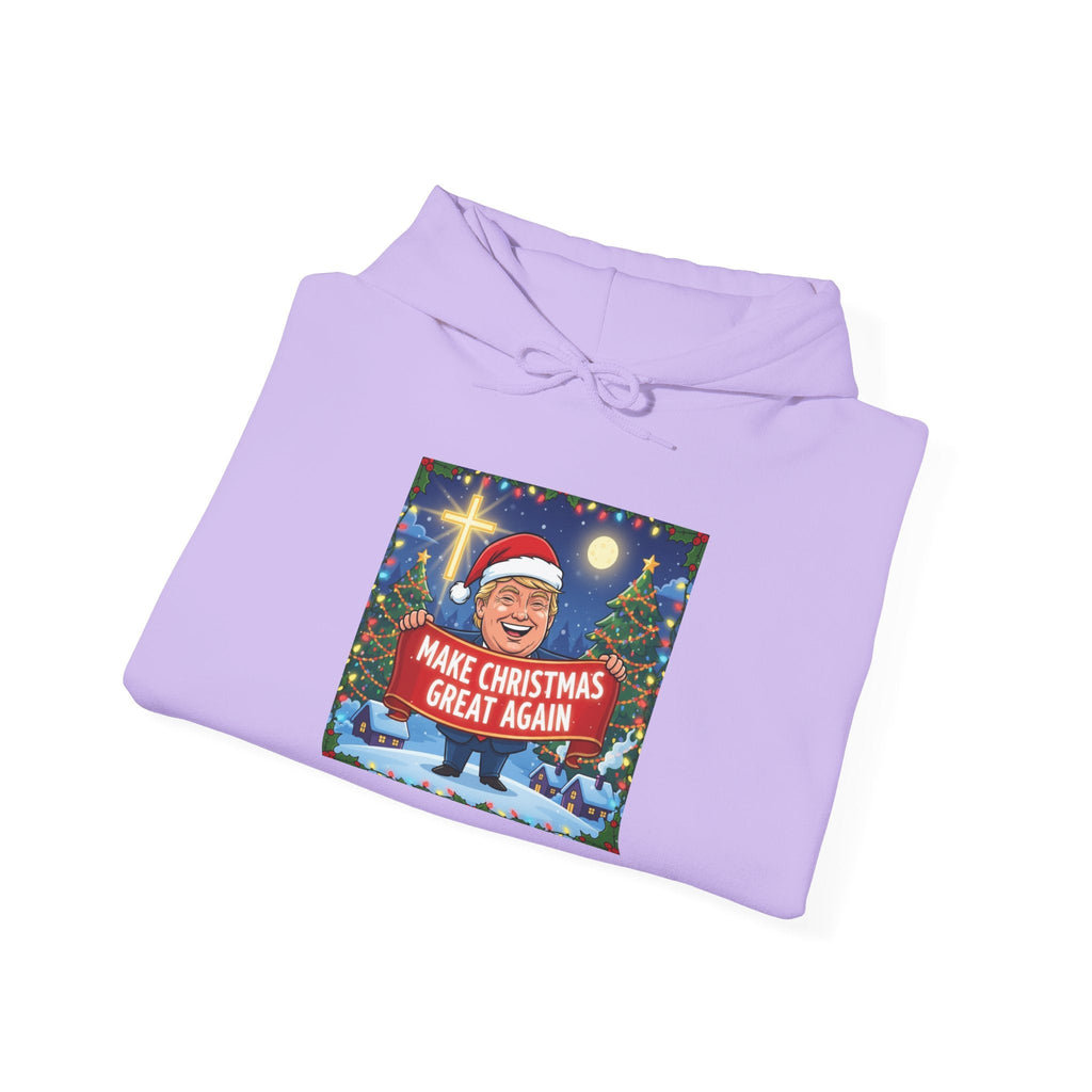 🎄 Make Christmas Great Again – Patriotic Christian Christmas Hoodie | Bold Holiday Faith Tee | Red & White Banner Design | Uplifted Gear Printify