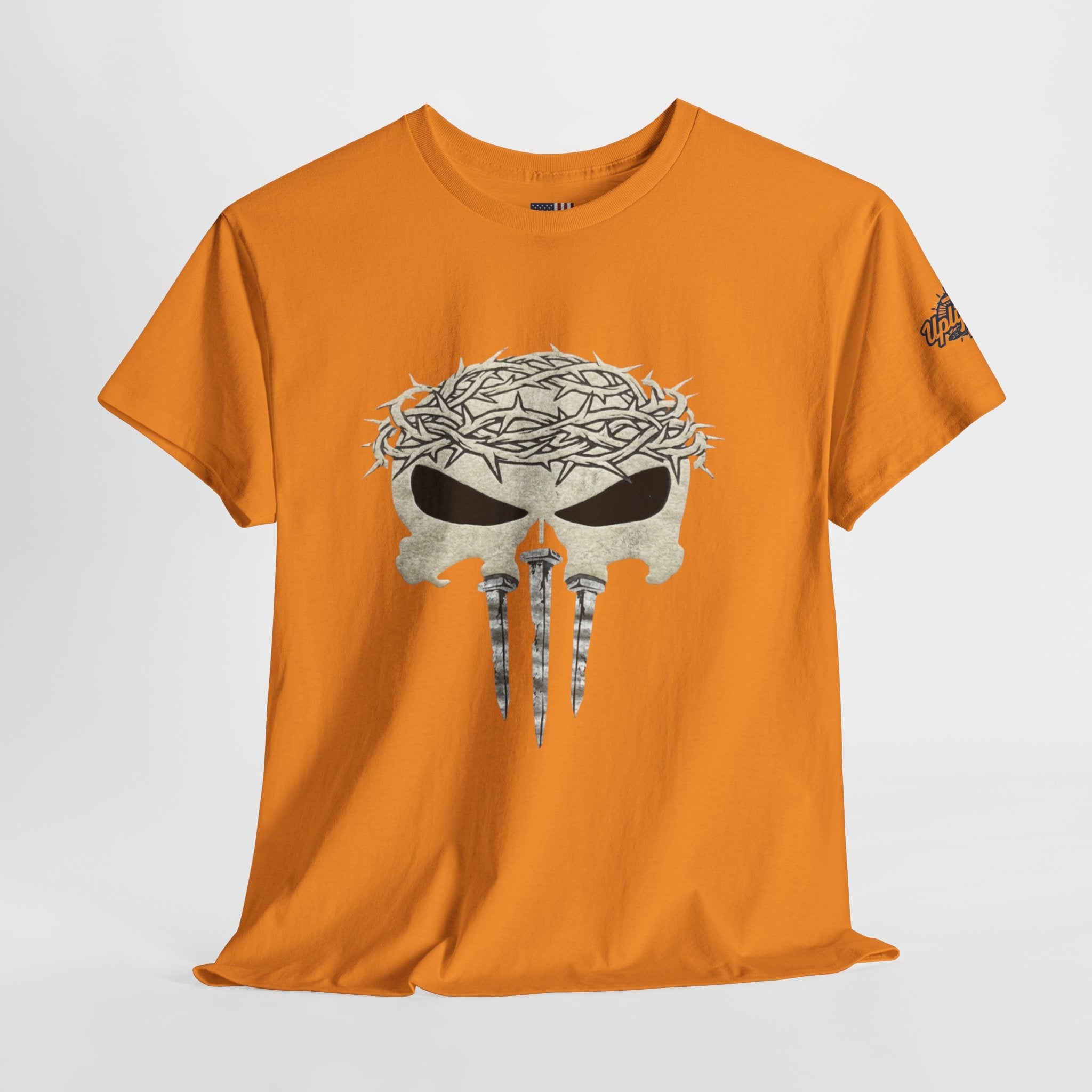 Christian Skull T-shirt - Crown of Thorns & Nails - Warrior Faith T-shirt Printify