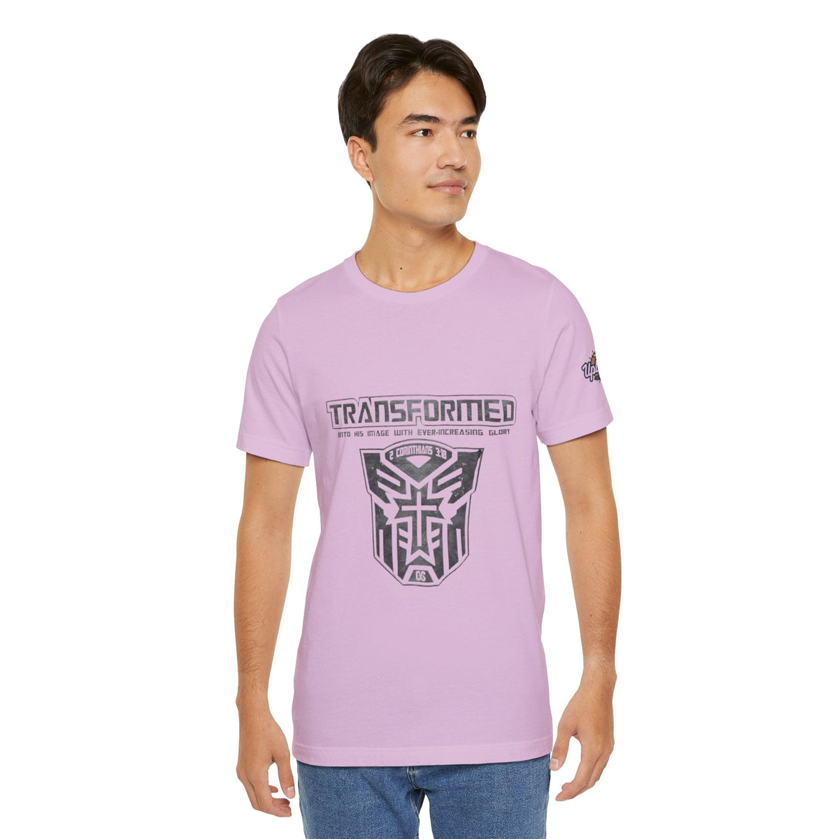 Transformer Logo Christian T-shirt | 2 Corinthians 3:18 Bible Verse T-shirt Printify