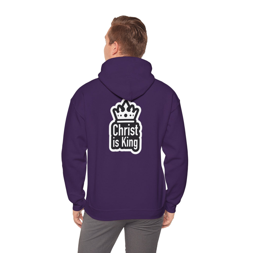 Christ is King Hoodie – Bold Crown & Cross Christian Sweatshirt for Unshakable Faith Printify