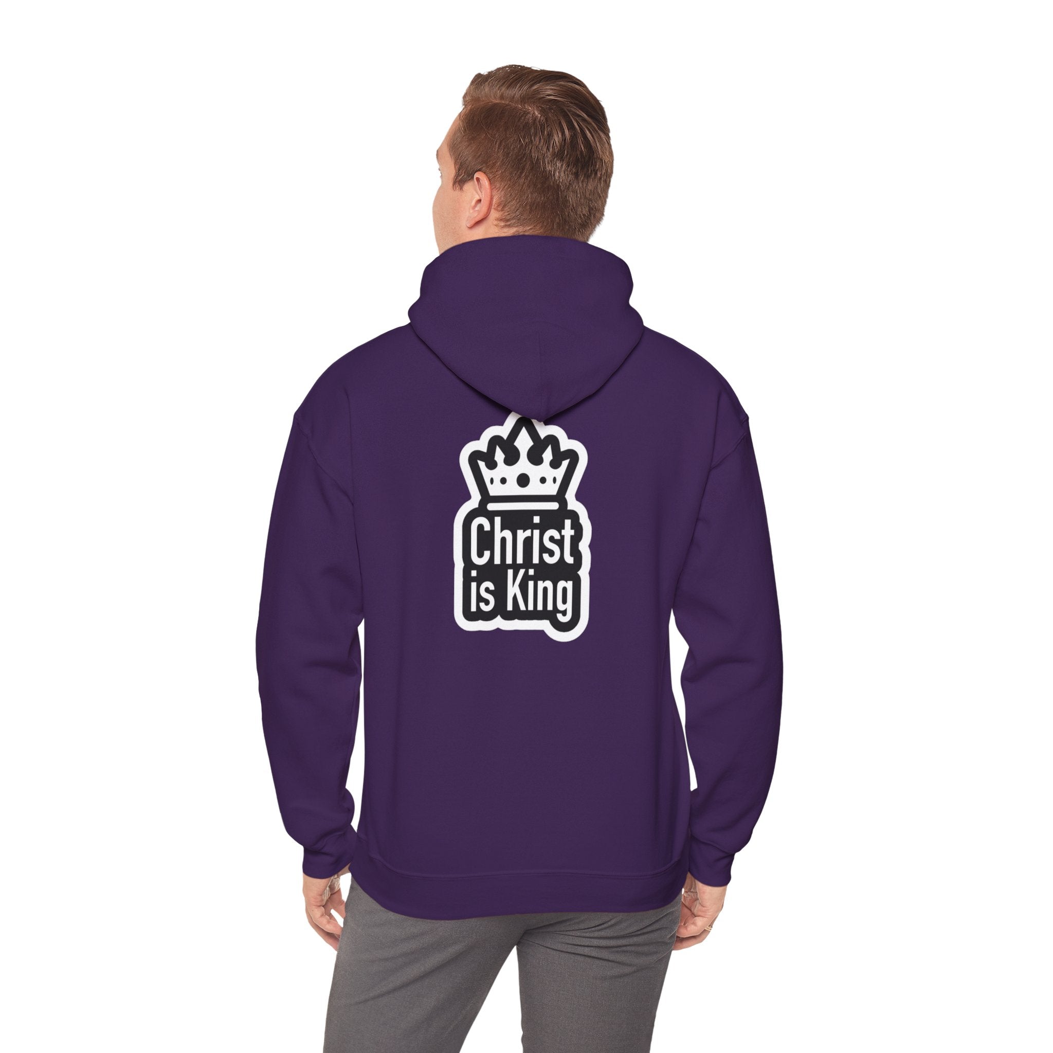 Christ is King Hoodie – Bold Crown & Cross Christian Sweatshirt for Unshakable Faith Printify