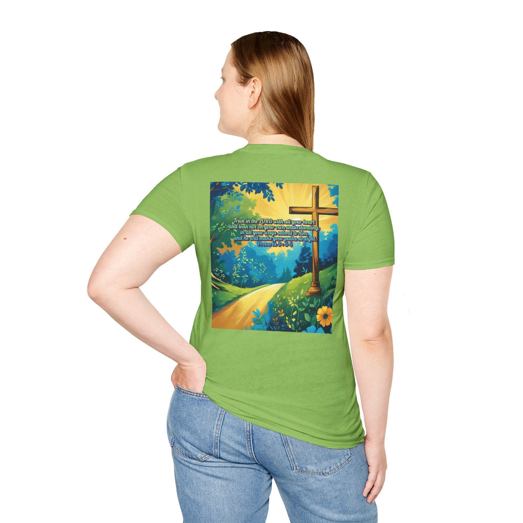 Trust in The Lord Proverbs 3:5-6 Biblical Design Unisex Softstyle T-Shirt Printify