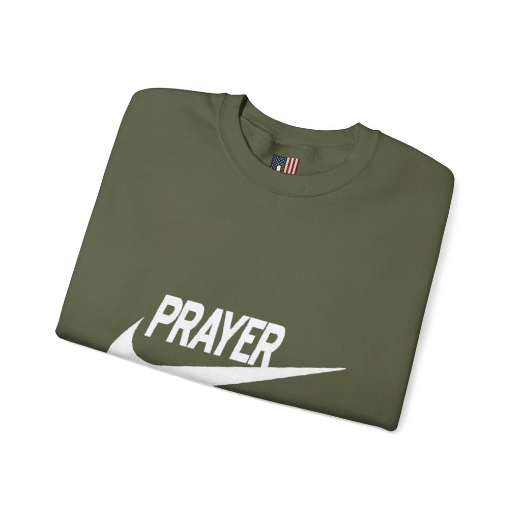 Prayer Just Do It Sweatshirt - Funny Christian Nike Parody Sweatshirt - Faith Gear Printify