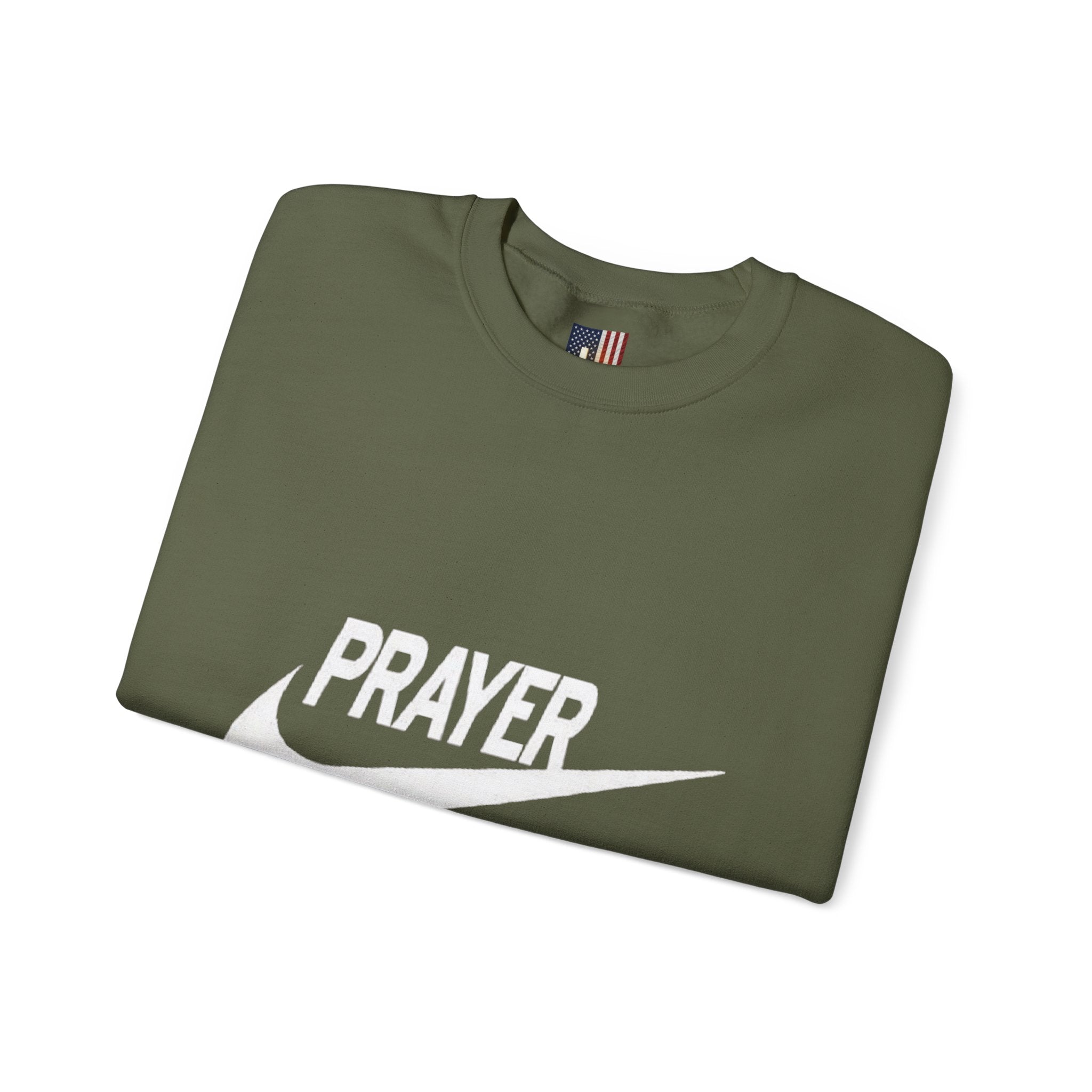 Prayer Just Do It Sweatshirt - Funny Christian Nike Parody Sweatshirt - Faith Gear Printify
