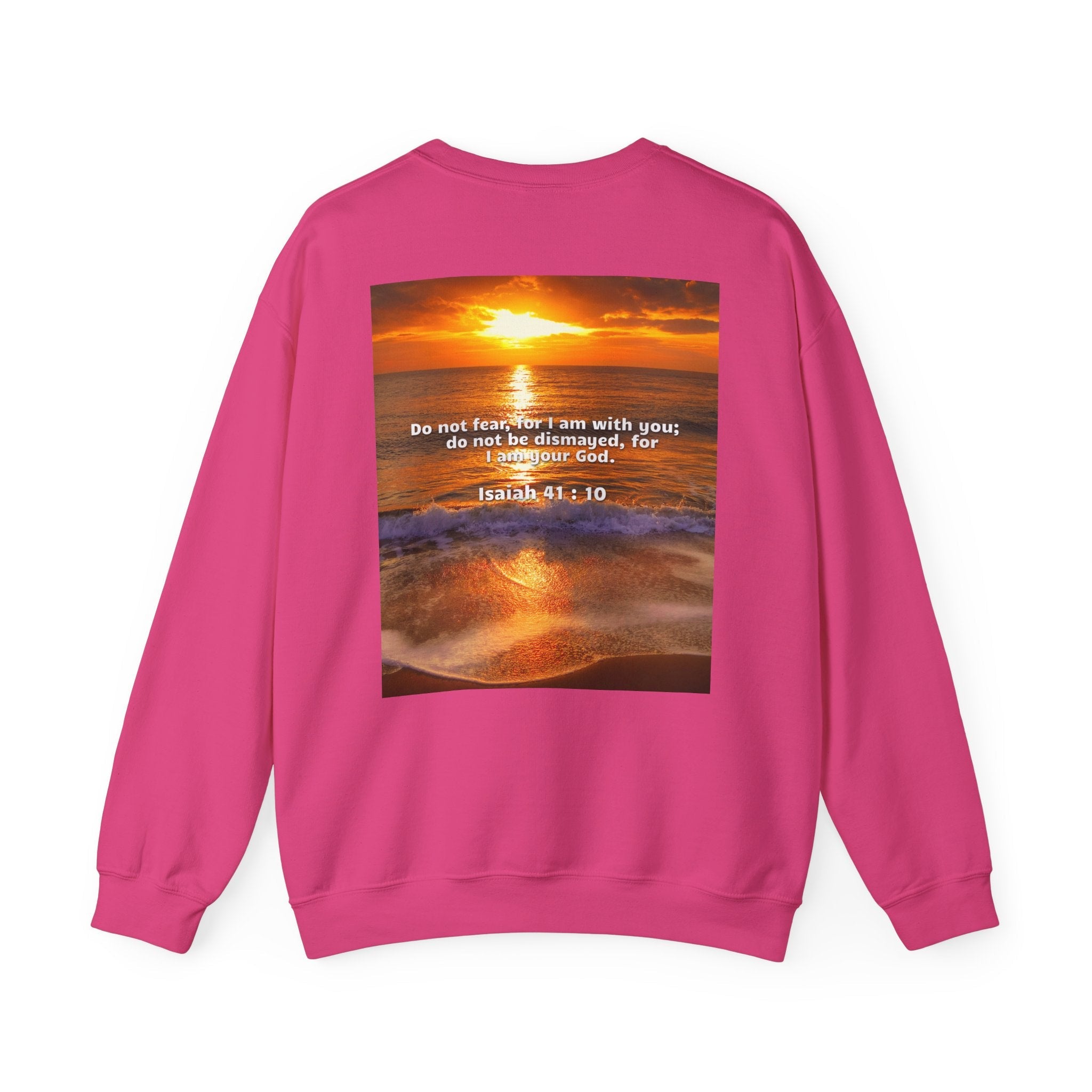 Bible Verse Unisex Heavy Blend™ Crewneck Sweatshirt - Isaiah 41 : 10 Printify