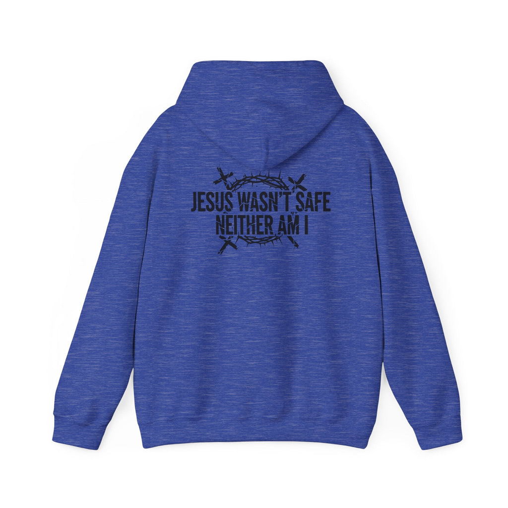 ⚡ Jesus Wasn’t Safe – Neither Am I | Bold Christian Hoodie | Storm-Walking Faith Tee | Minimalist Black & White Design | Uplifted Gear Printify
