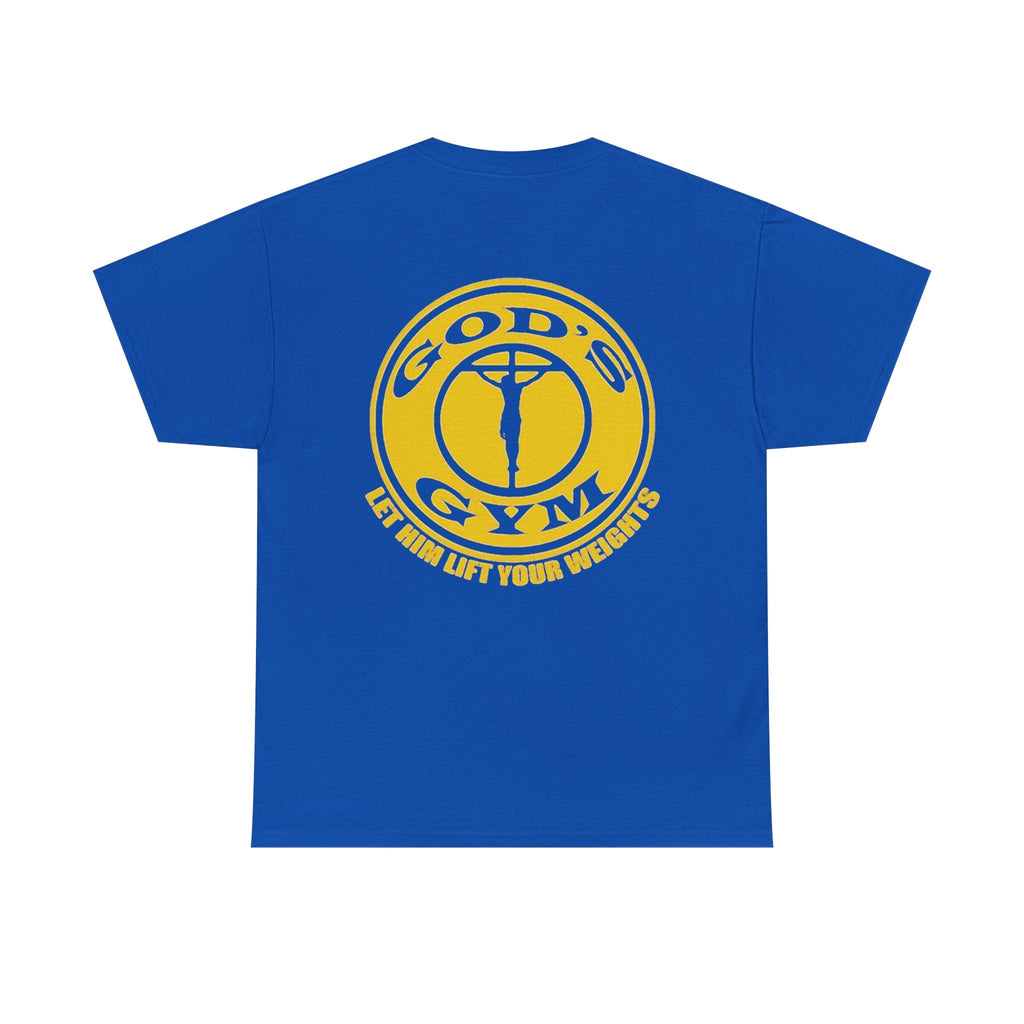 God's Gym T-Shirt — "Let Him Lift Your Weights" Christian Fitness Tee Printify