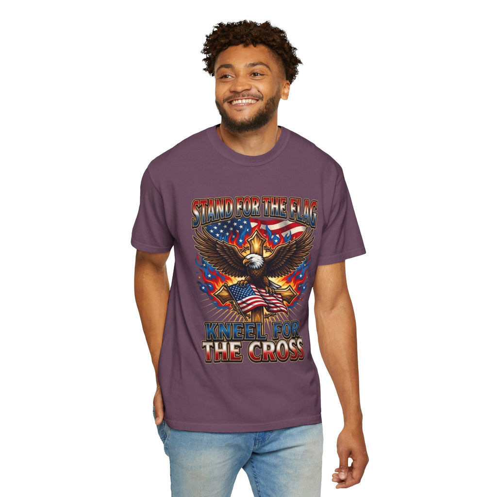 Stand for the Flag Kneel for the Cross T-shirt | Patriotic Eagle T-shirt Printify