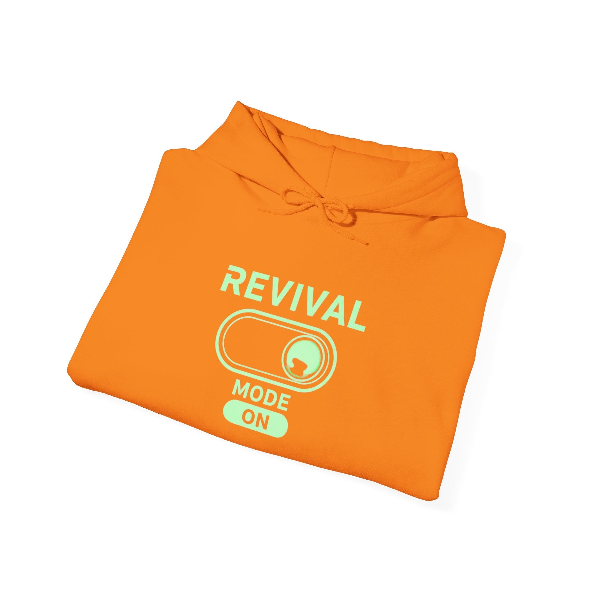 🔥 Revival Mode: ON – Christian Techwear Hoodie | Glowing Green Faith Switch | Futuristic Jesus Shirt | Activate Your Spiritual Awakening | Uplifted Gear Printify