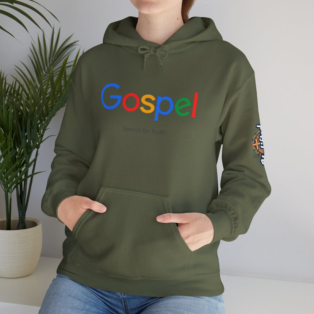 Gospel Hoodie — "Search for Truth" Christian Faith Pullover Printify