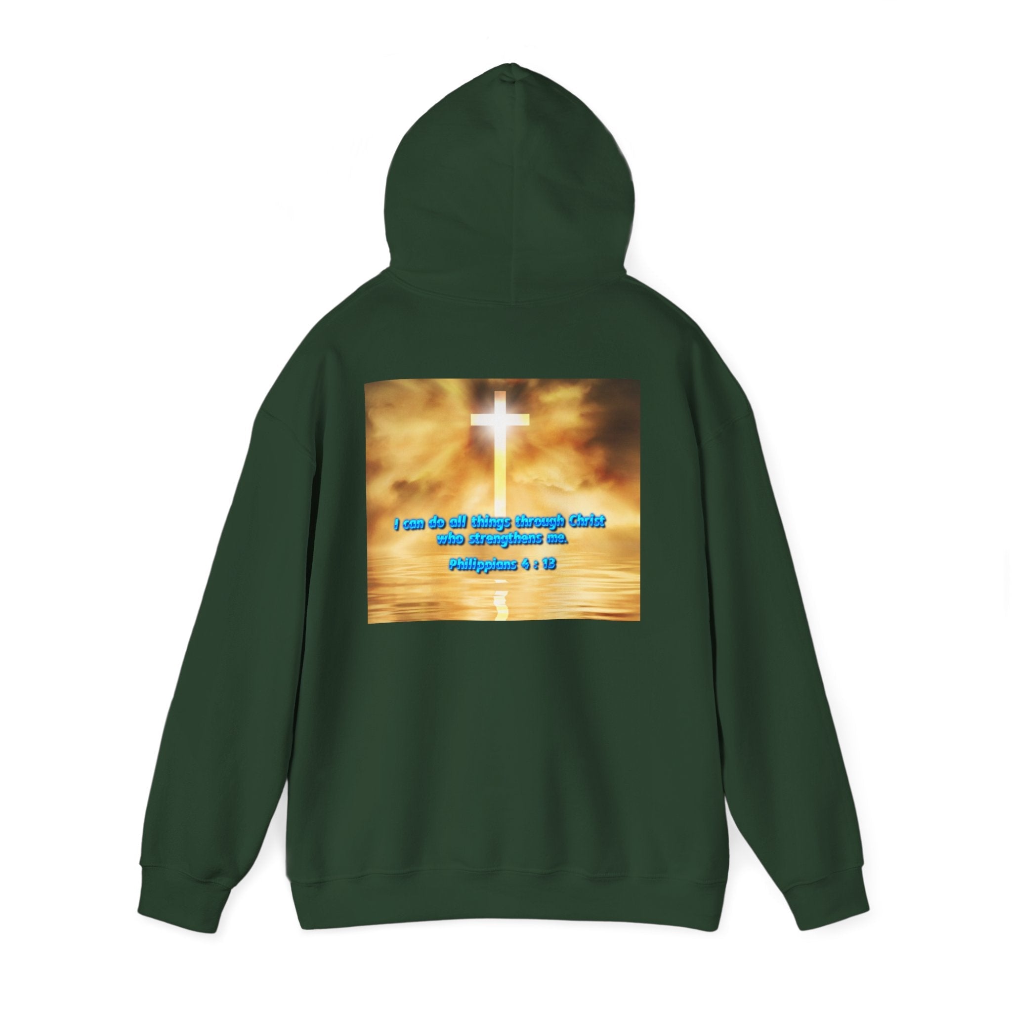Bible Verse Unisex Heavy Blend™ Hooded Sweatshirt - Philippians 4 : 13 Printify