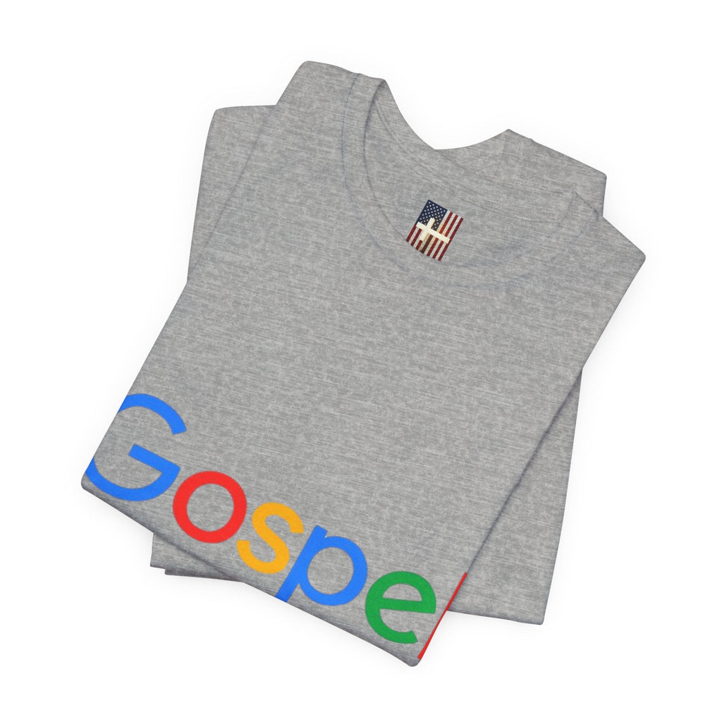 Gospel Graphic Tee — "Gospel" Colorful Logo Christian T-Shirt Printify